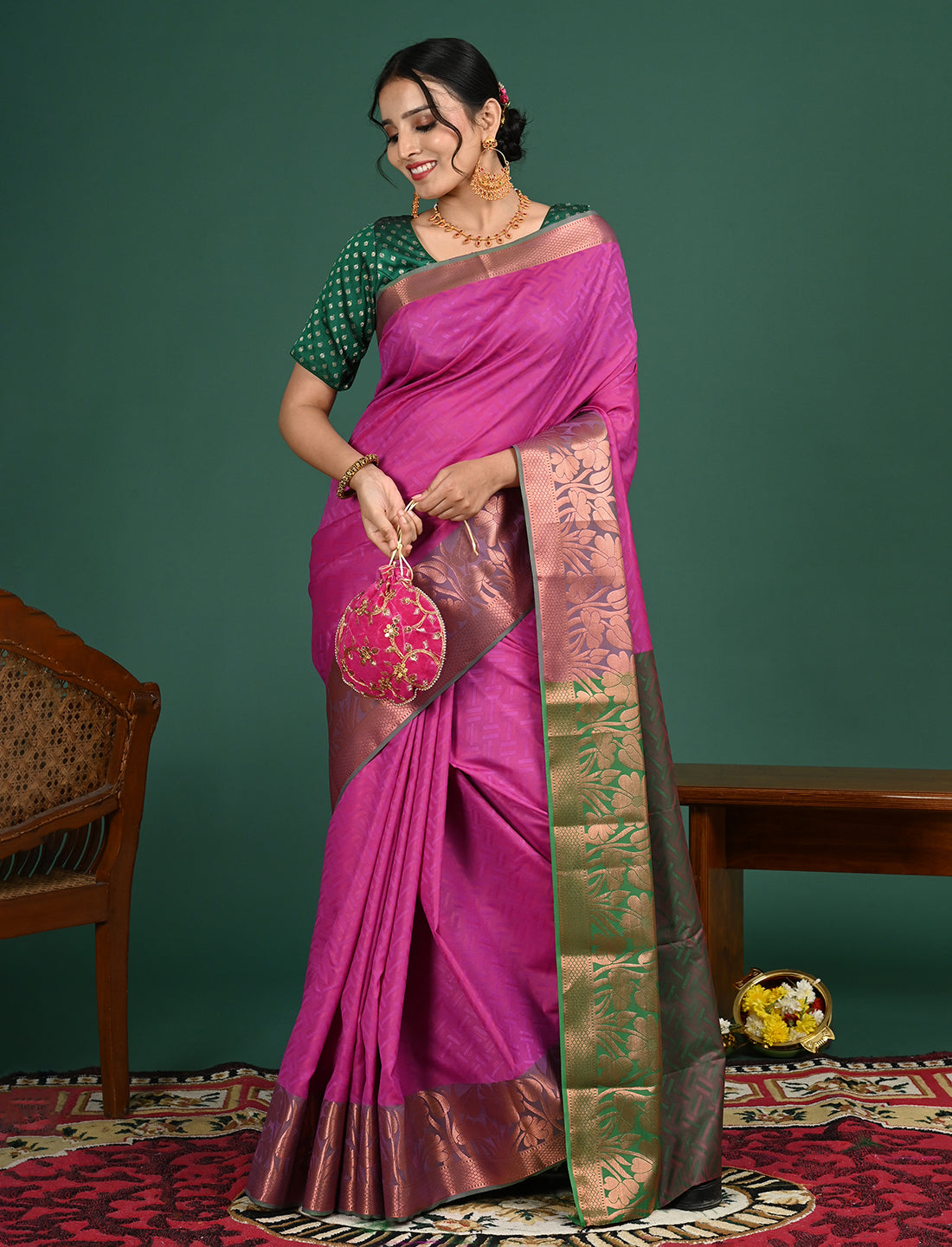 South Art Silk Geometric Saree