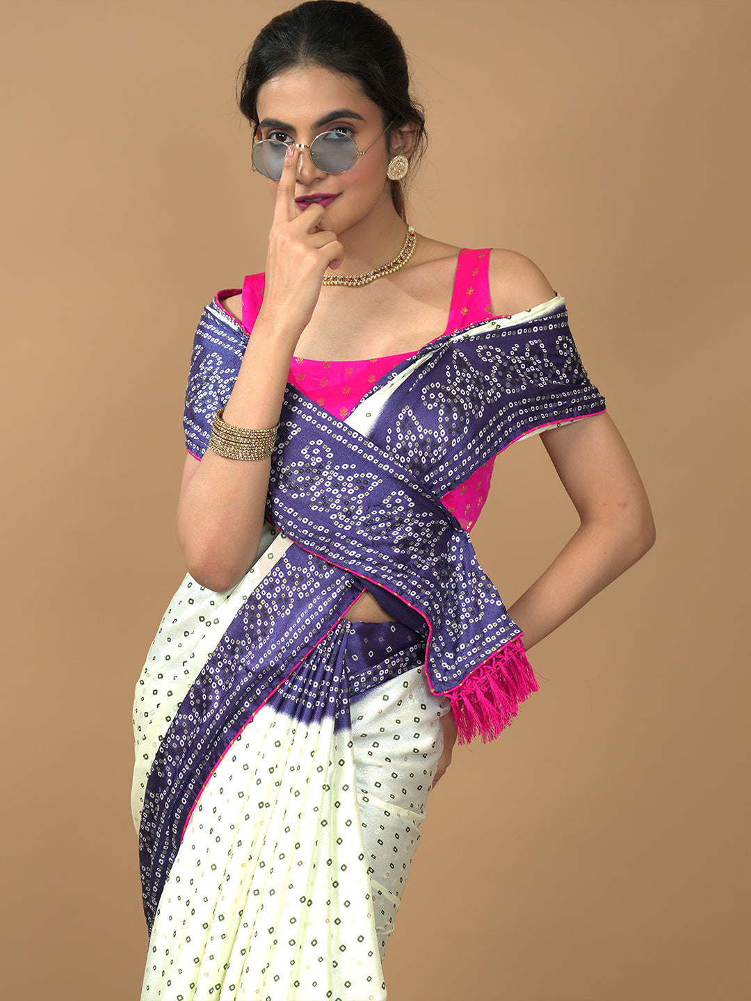 Bandhini Tie & Dye Crepe Saree