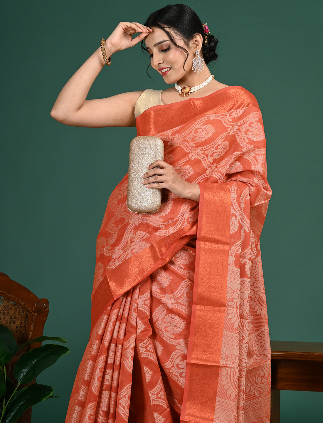 Kota Semi Cotton Geometric Saree