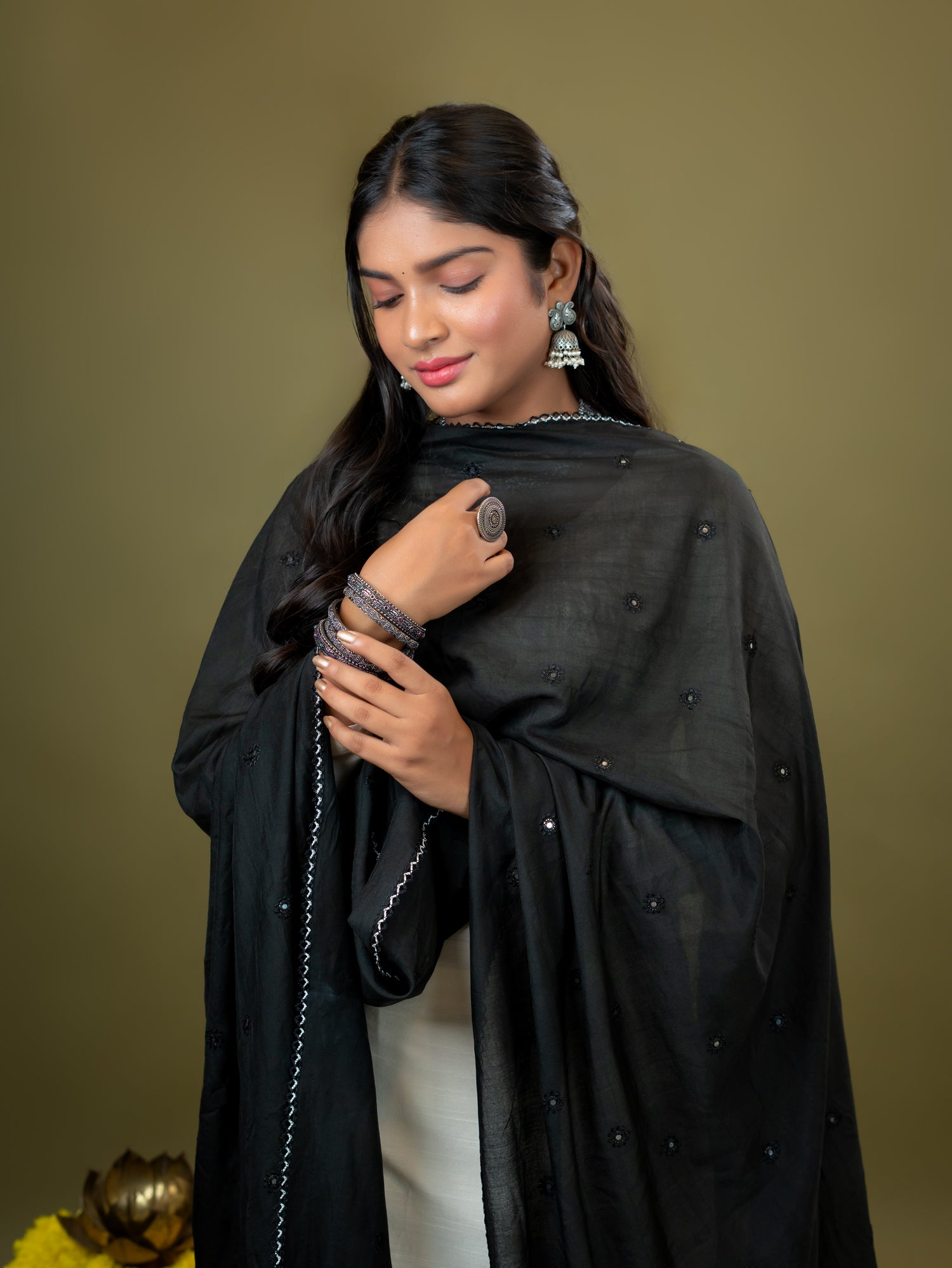 Embroidered Chanderi Dupatta