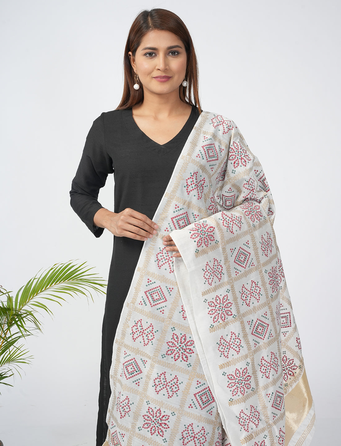 Ghatchola Checks Gaji Silk Dupatta