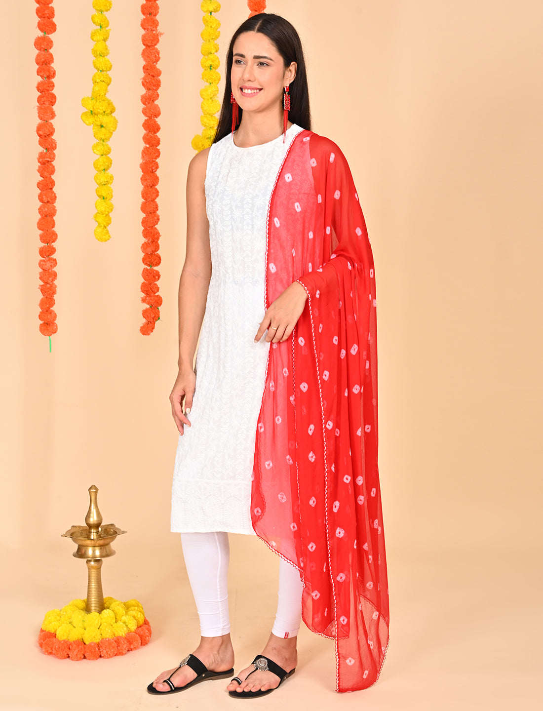 Tie-Dye Bandhej Chiffon Dupatta