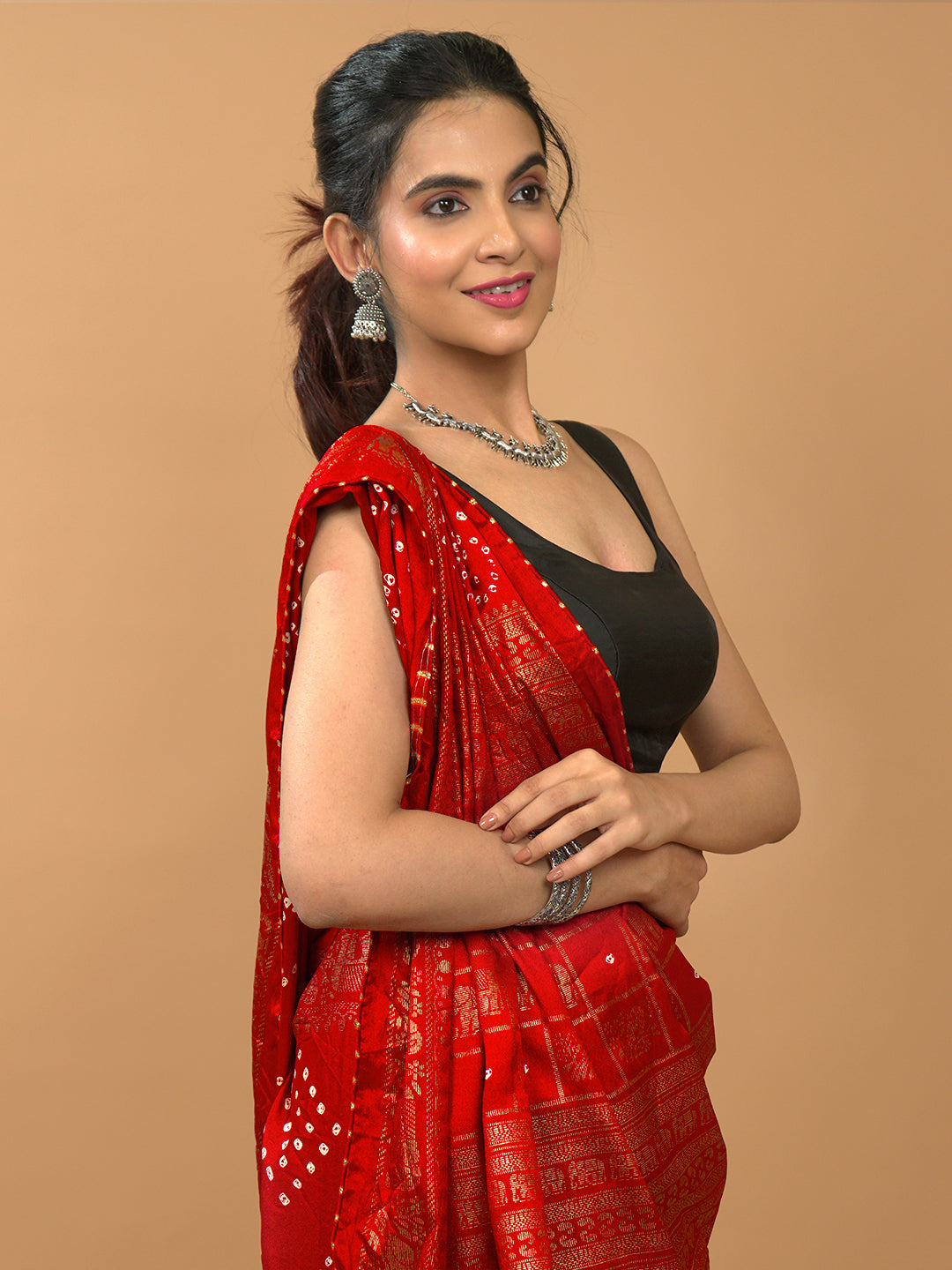 Bandhini Viscose Crepe Saree