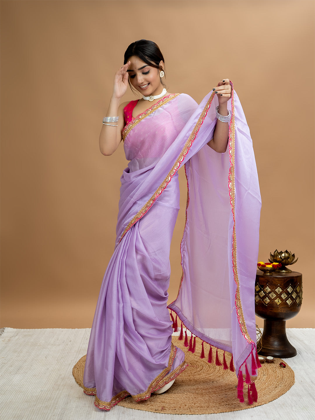 Solid Georgette Saree