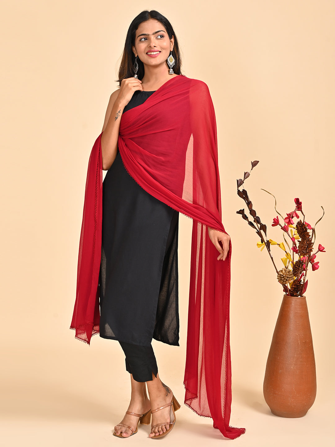 Solid Chiffon Dupatta