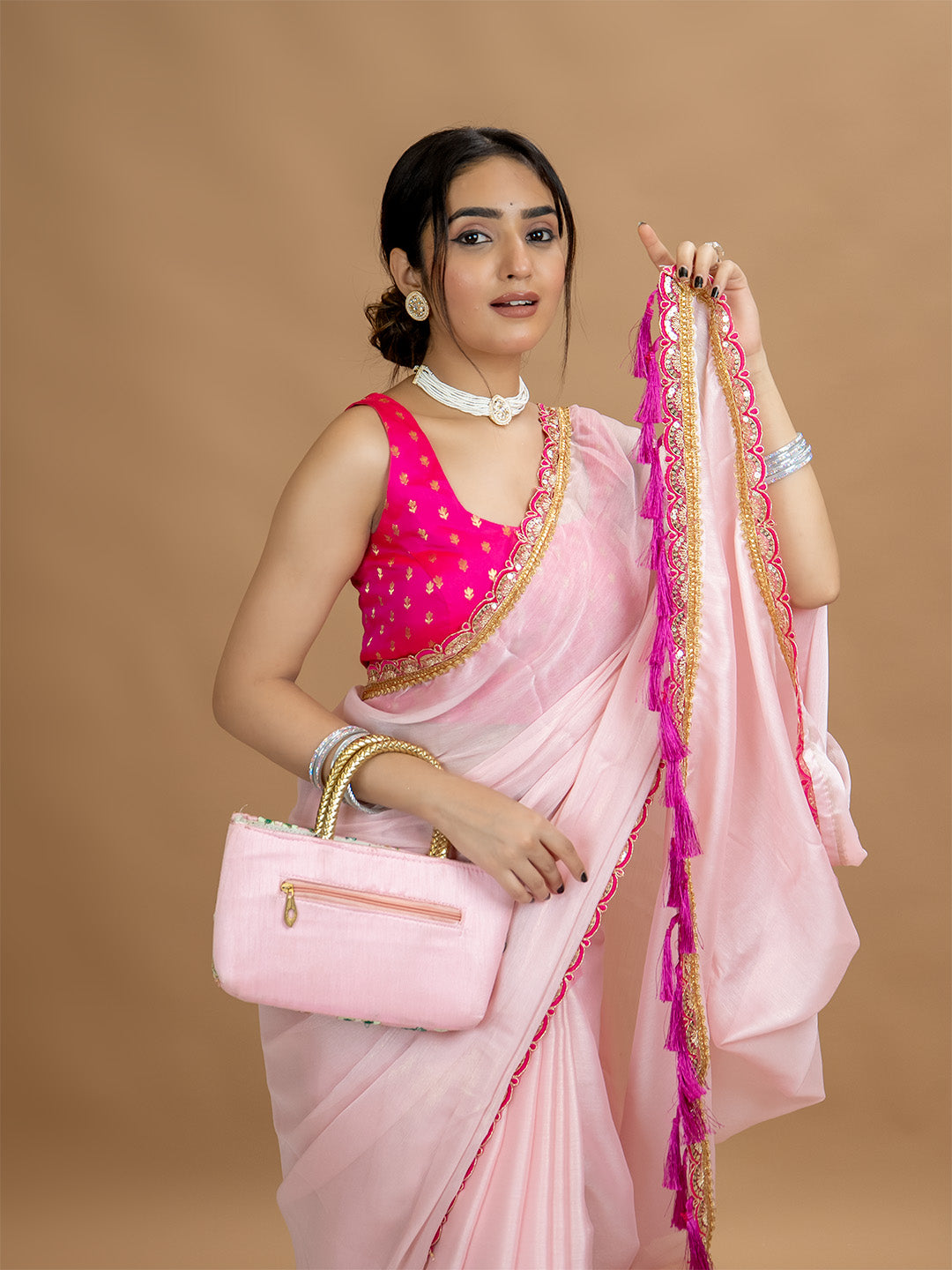 Solid Georgette Saree