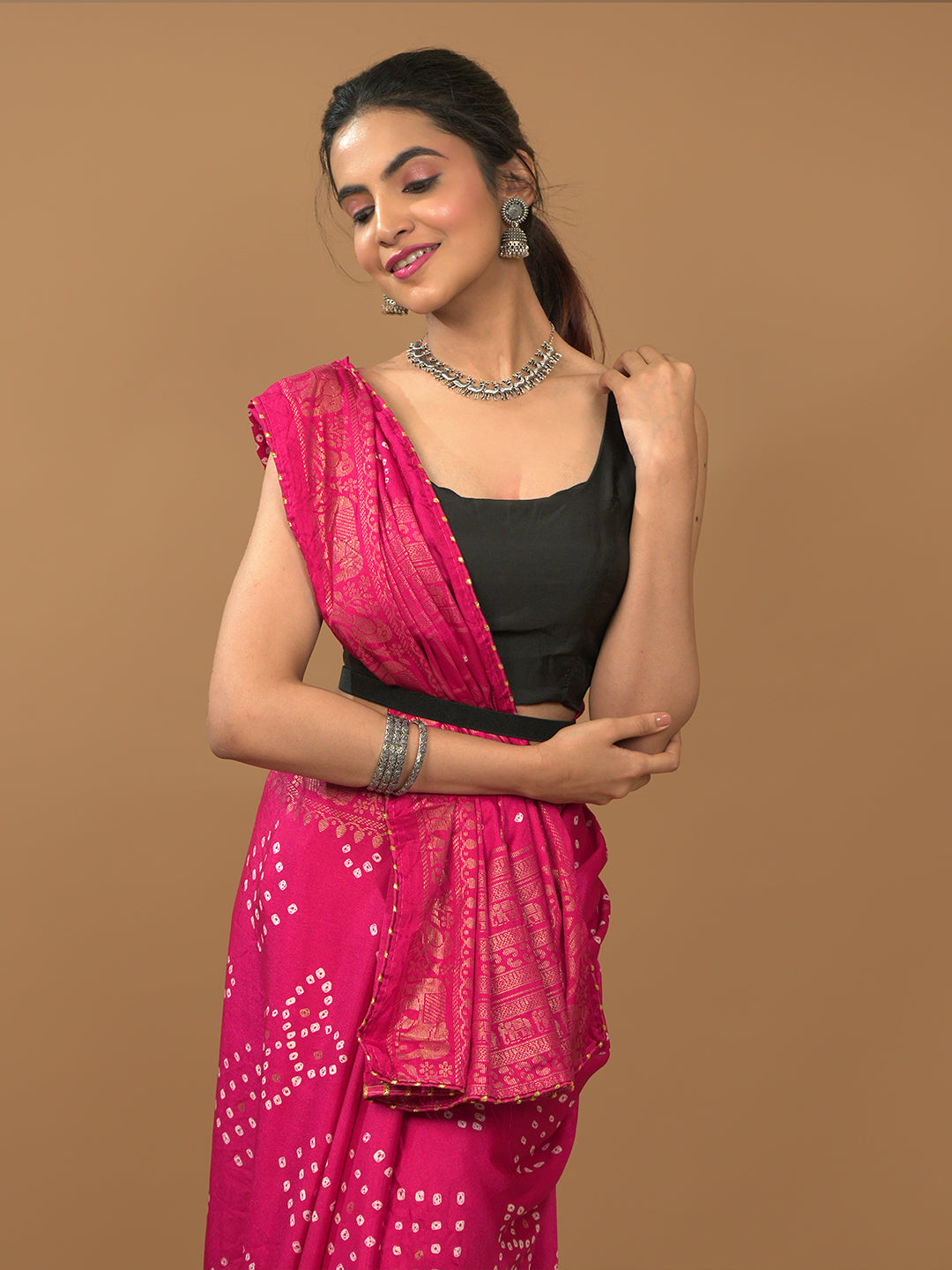 Bandhini Viscose Crepe Saree