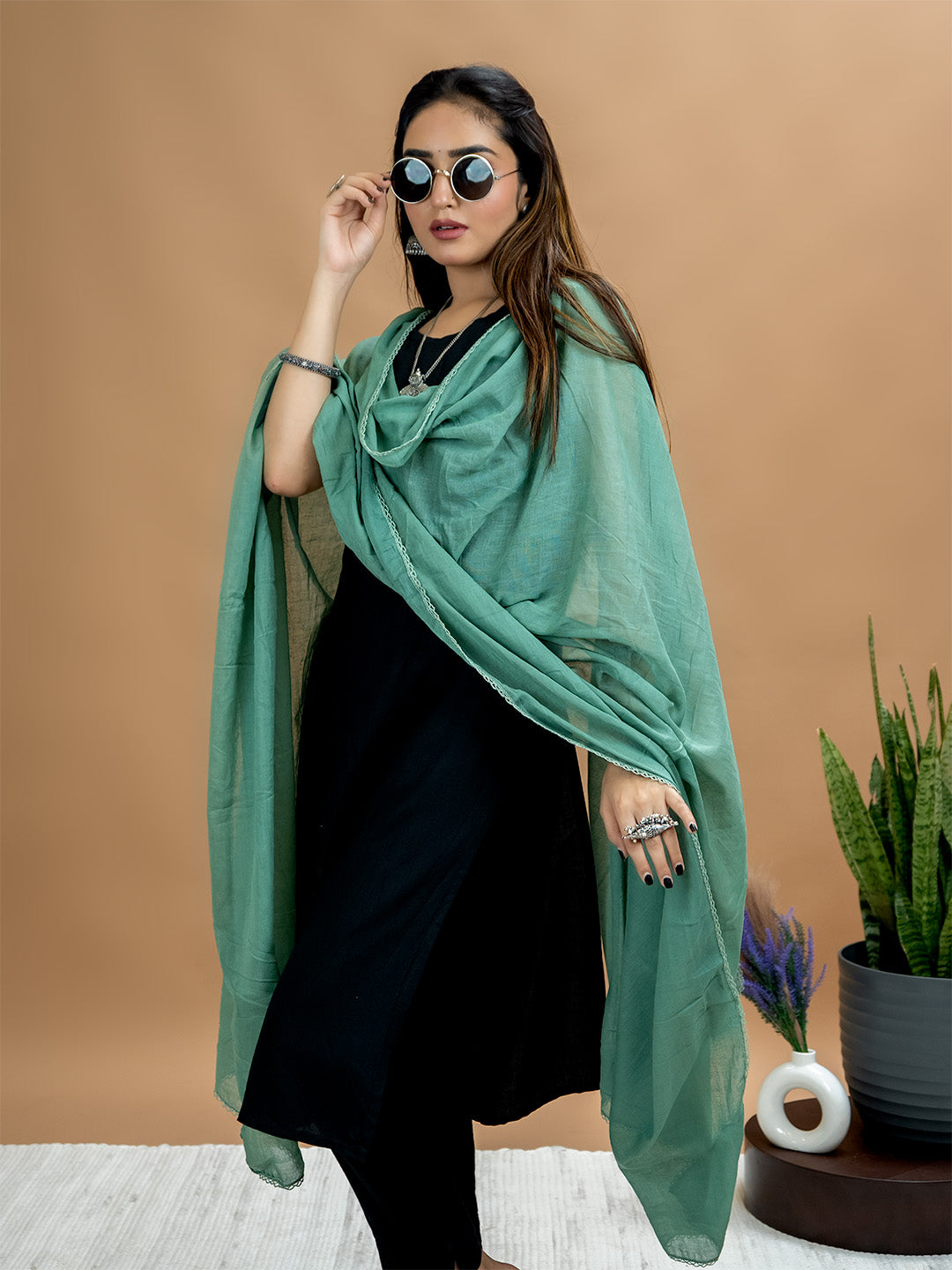 Solid Cotton Dupatta