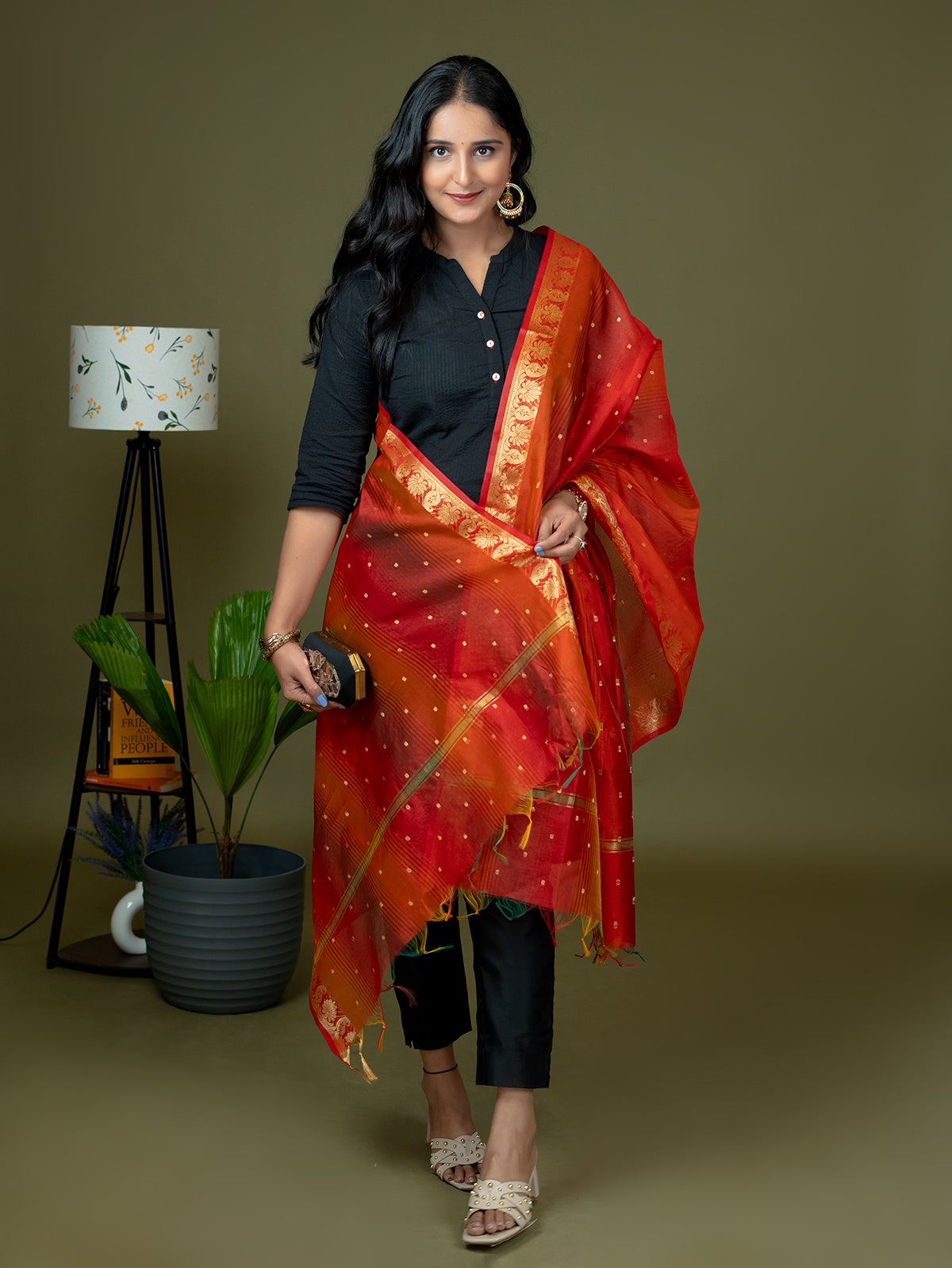 Ethnic Motif Net Dupatta