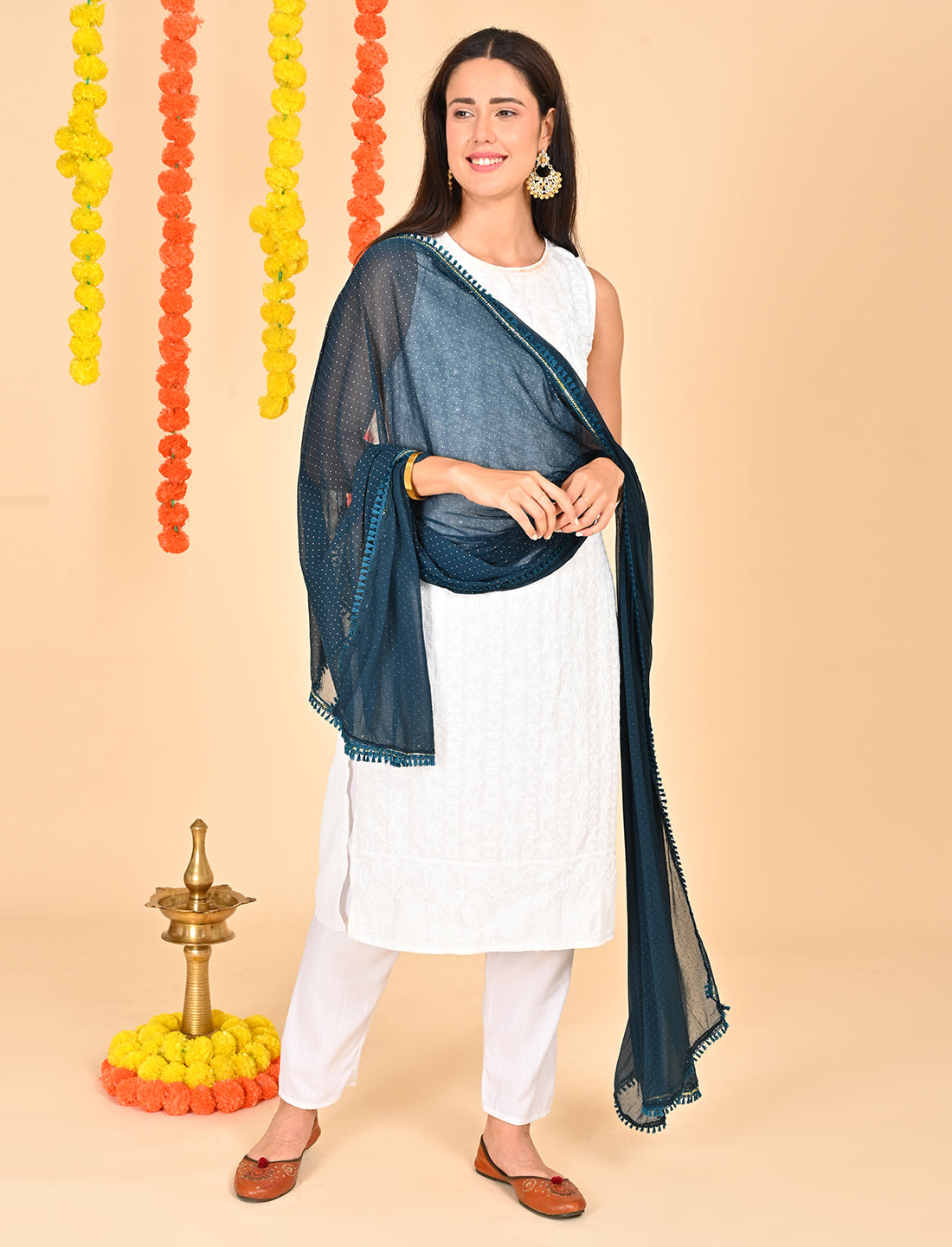 Ditsy Dots Chiffon Dupatta