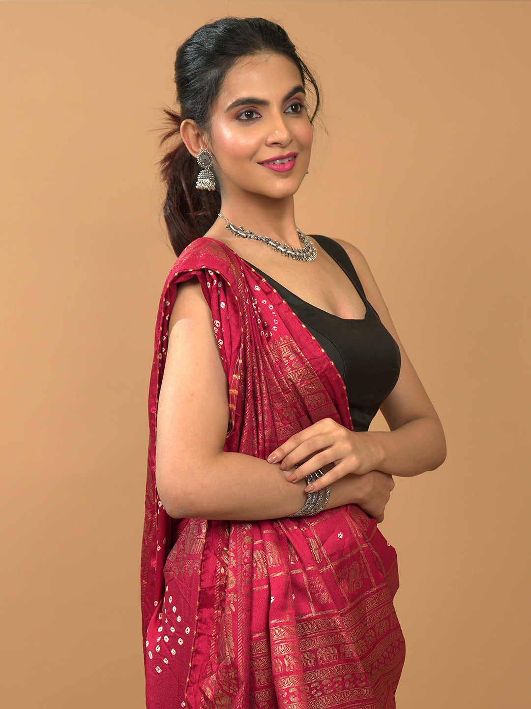 Bandhini Viscose Crepe Saree