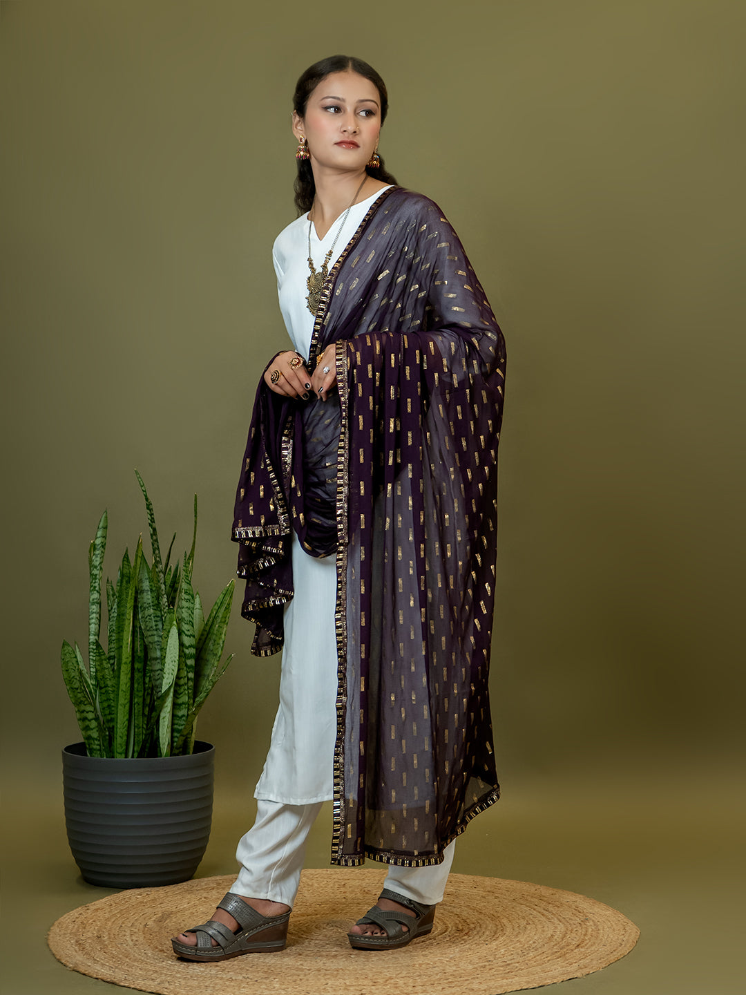 Chiffon Gold Print Dupatta