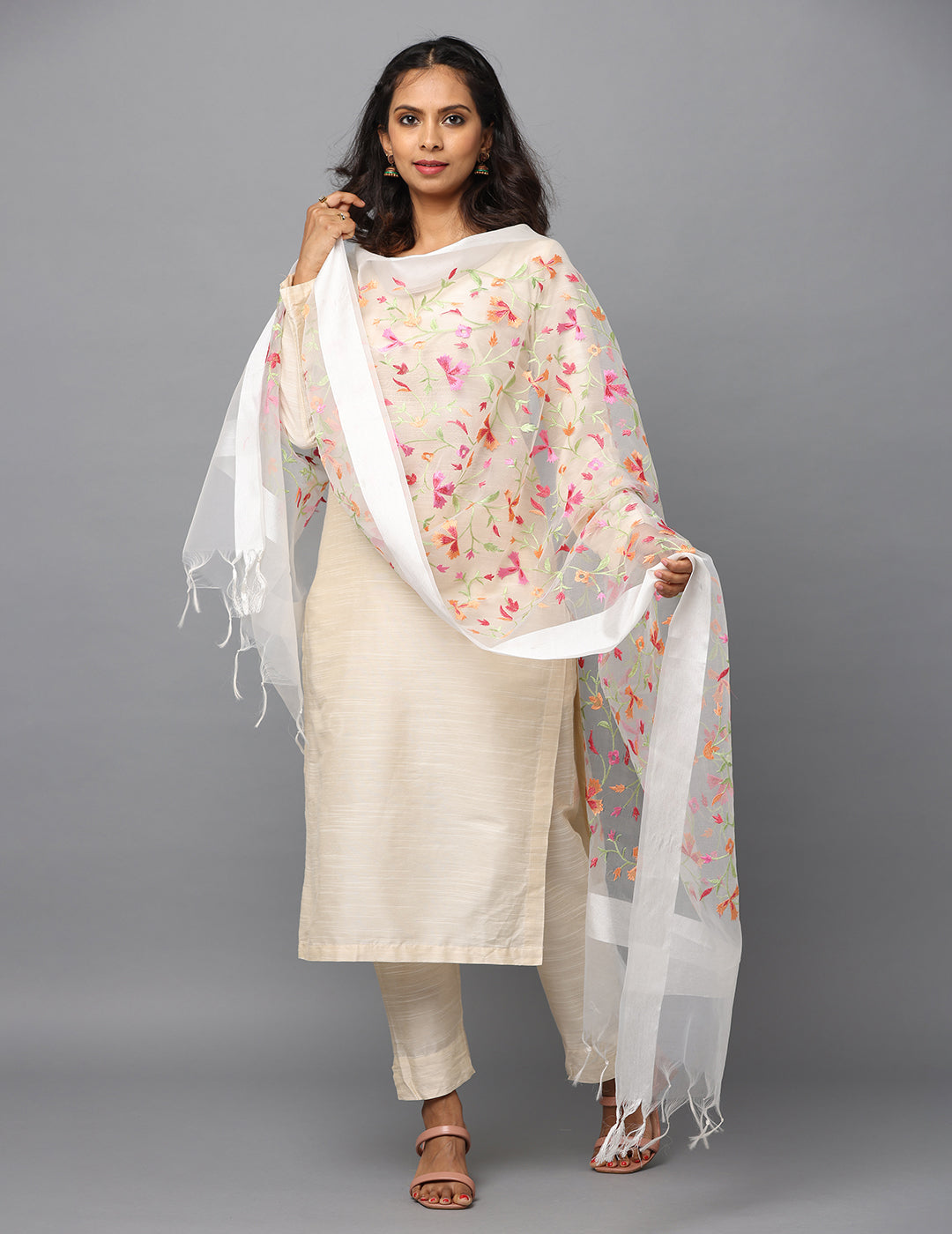 Floral Chiffon Dupatta