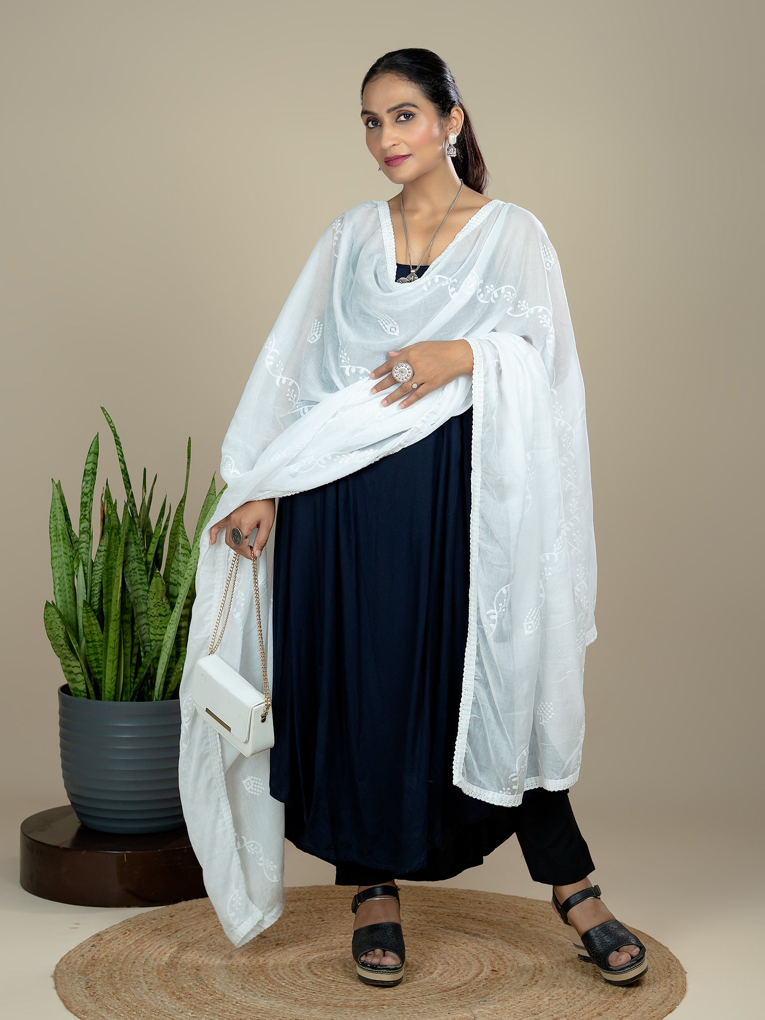 Embroidered Cotton Dupatta
