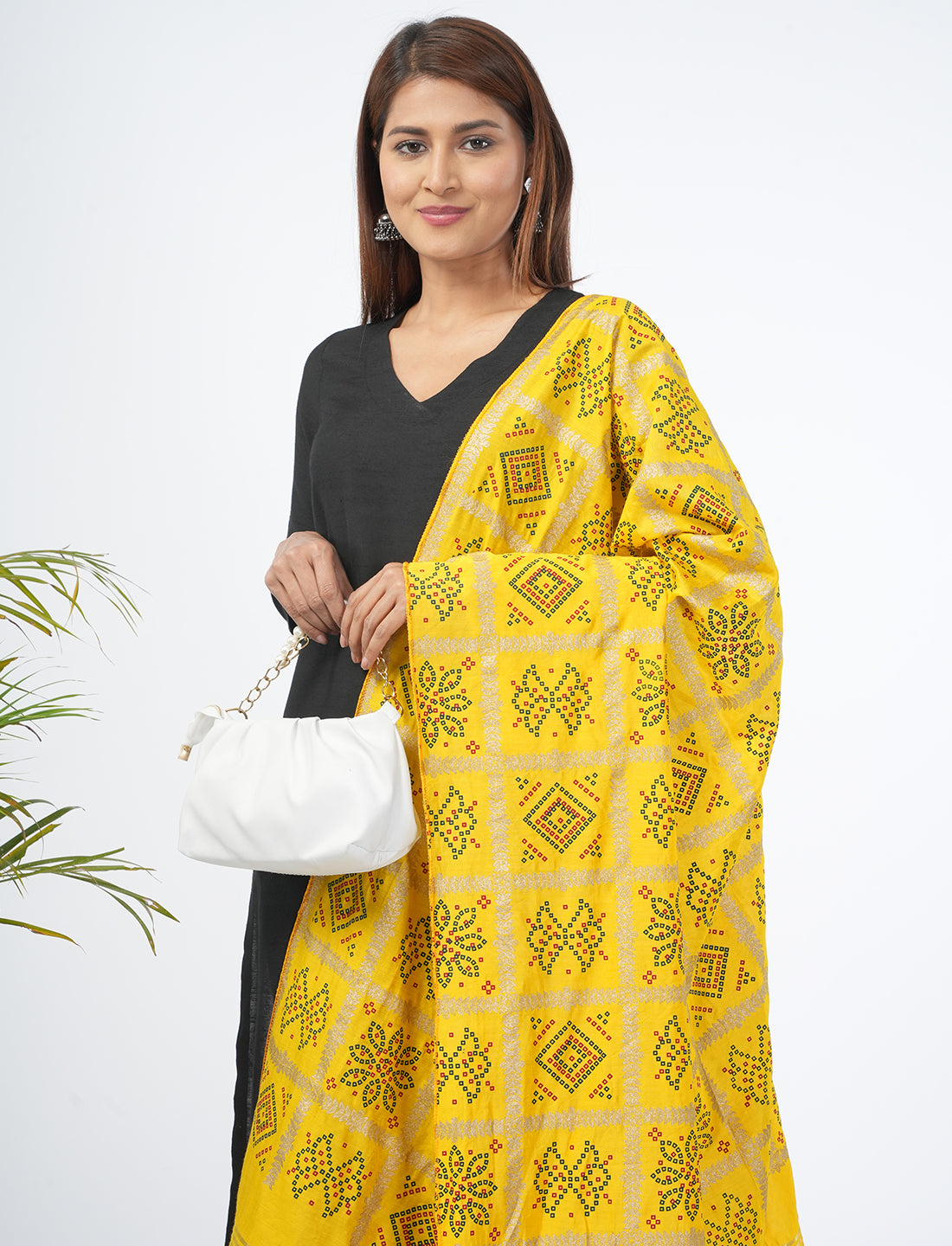 Ghatchola Checks Gaji Silk Dupatta