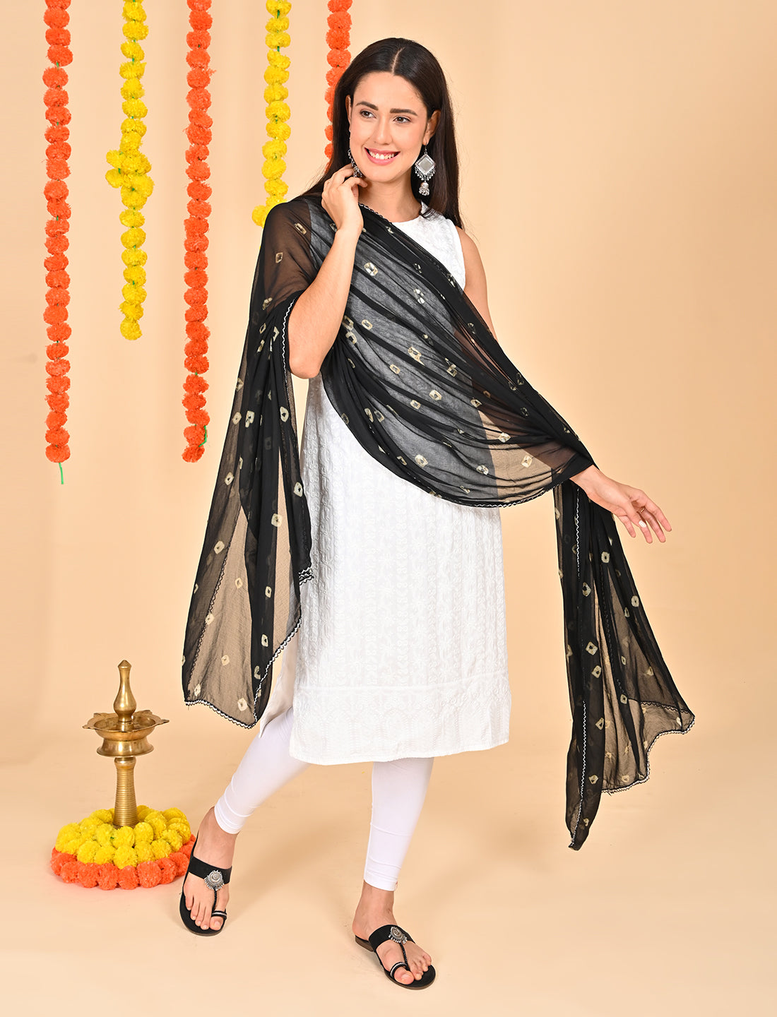 Tie-Dye Bandhej Chiffon Dupatta