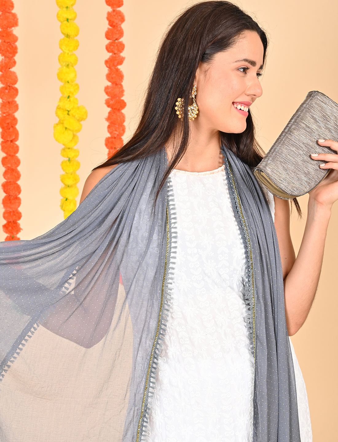 Ditsy Dots Chiffon Dupatta