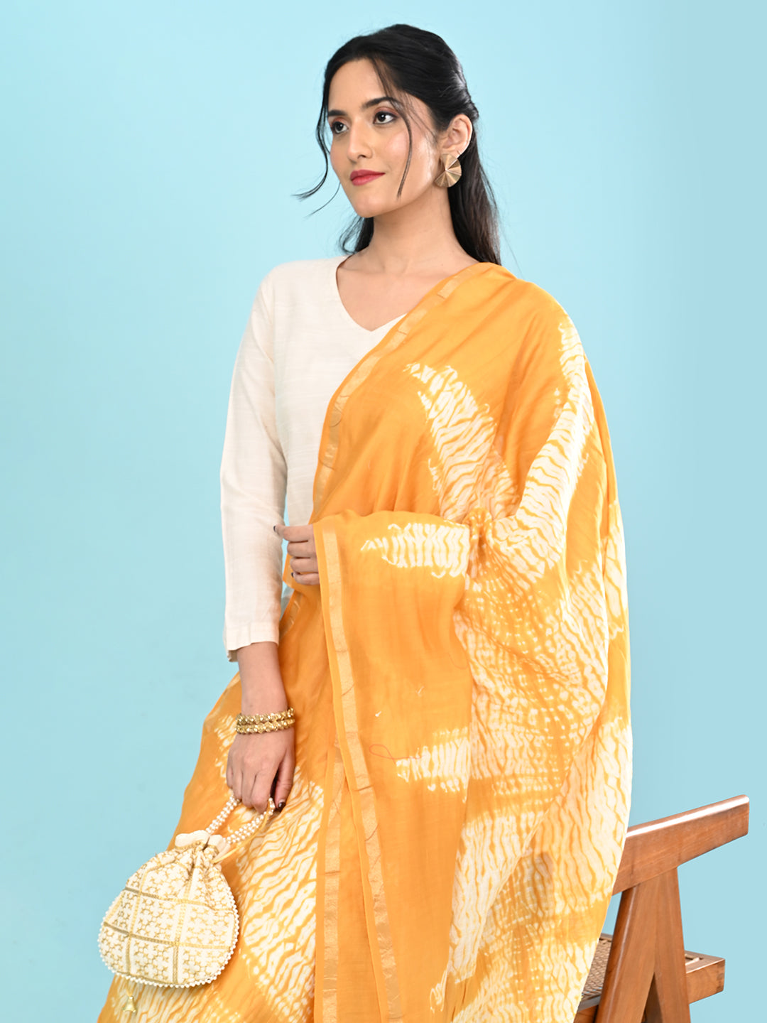Shibori Chanderi Silk Dupatta