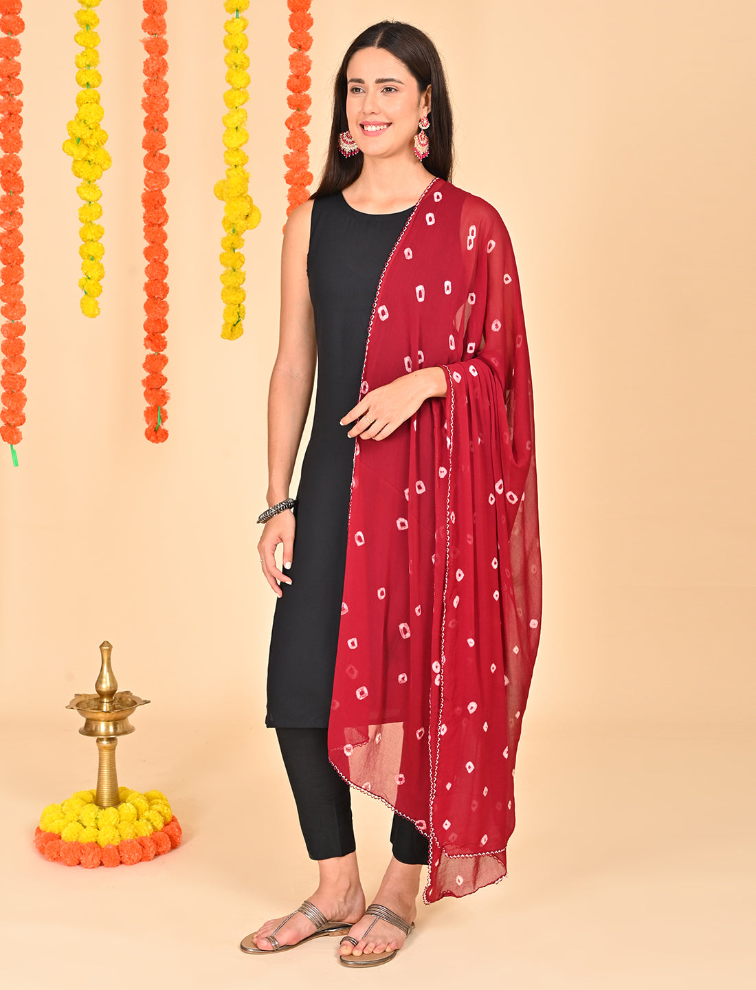 Tie-Dye Bandhej Chiffon Dupatta