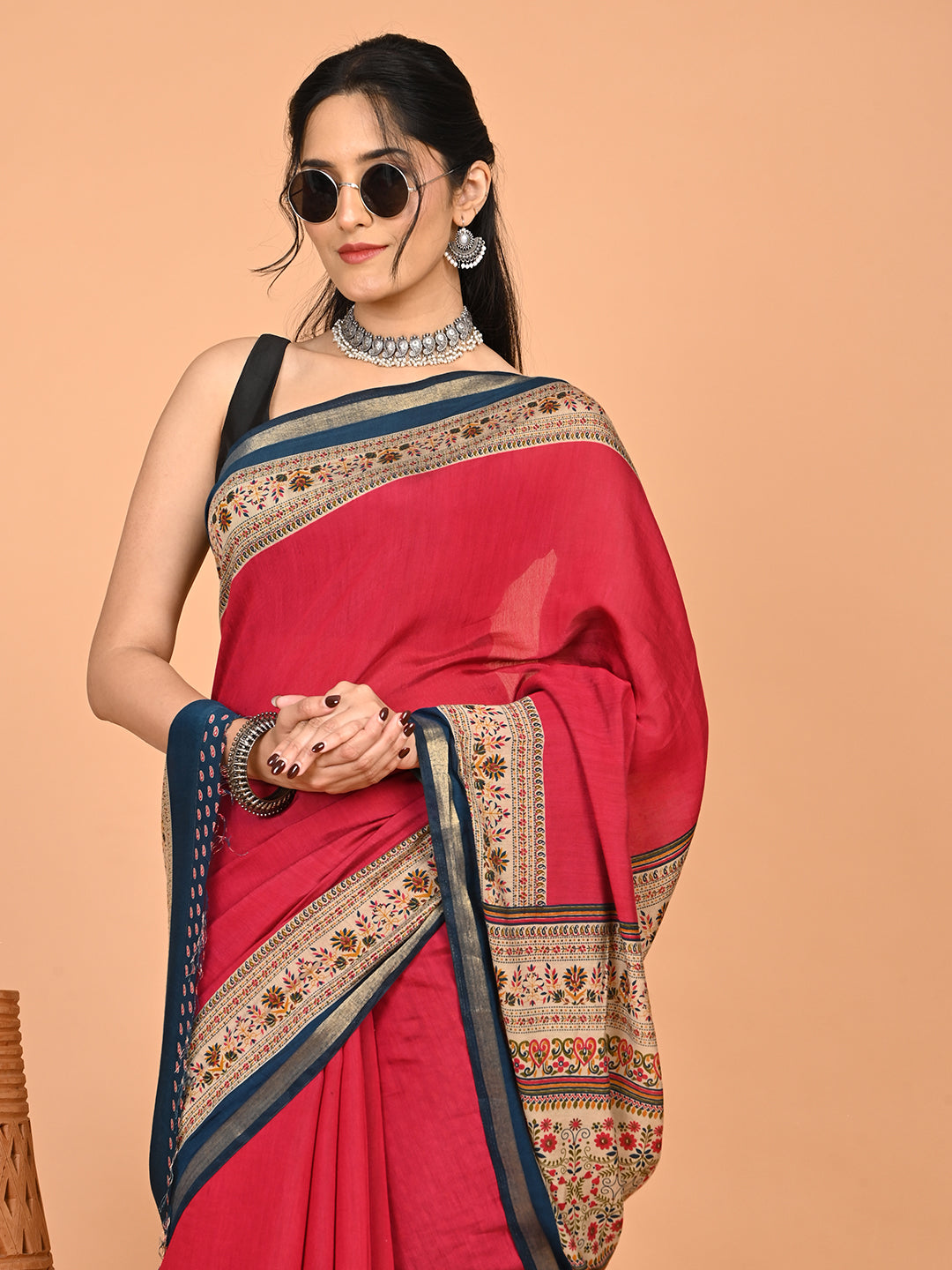 Solid Viscose Cotton Saree