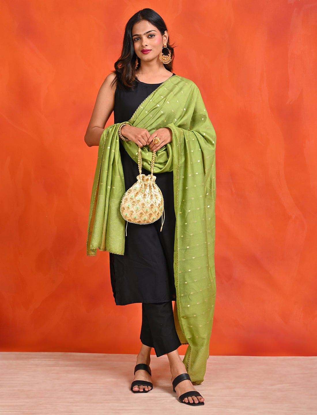 Chanderi Zari weave Dupatta