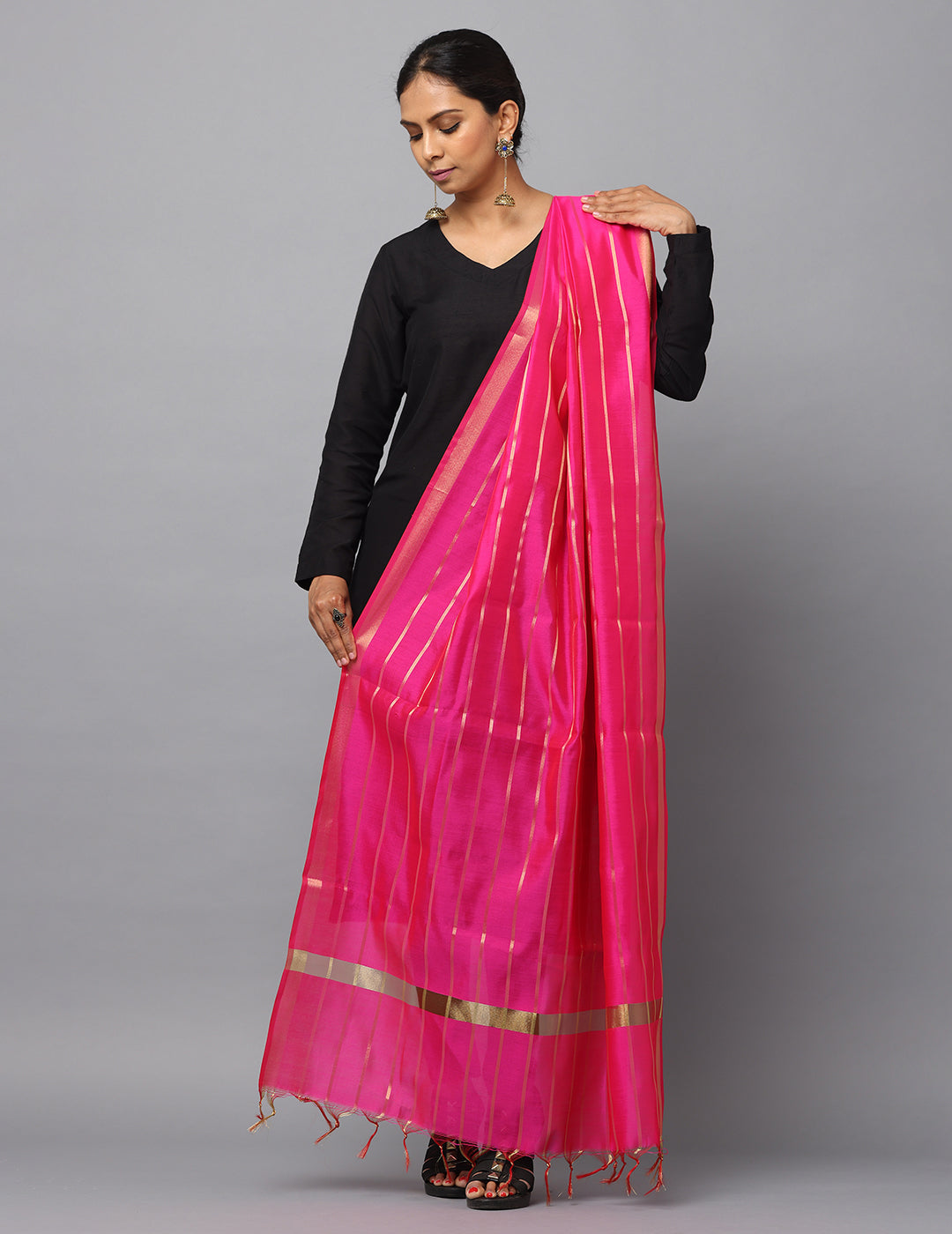 Banarasi Silk Stripe Dupatta