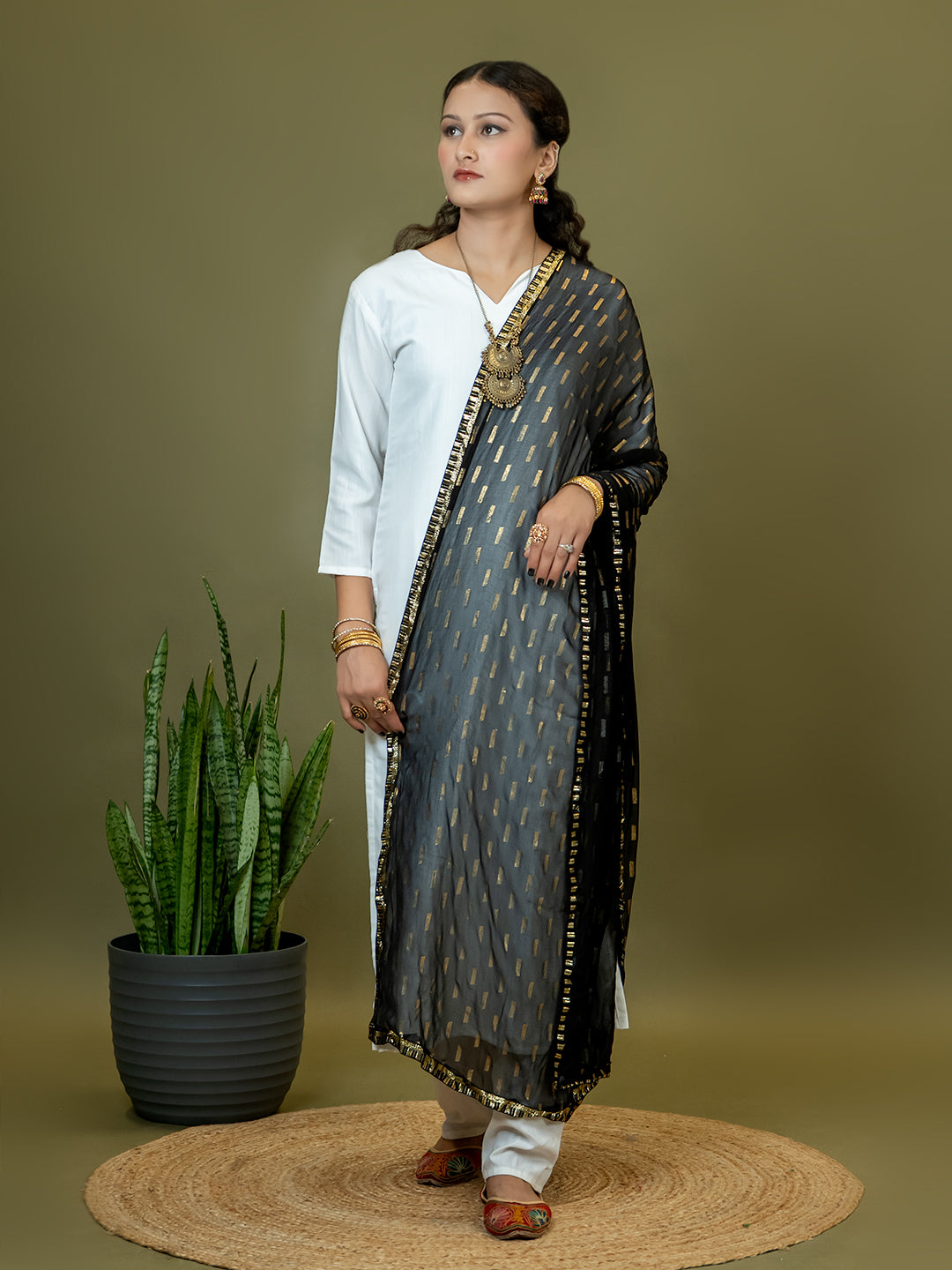 Chiffon Gold Print Dupatta