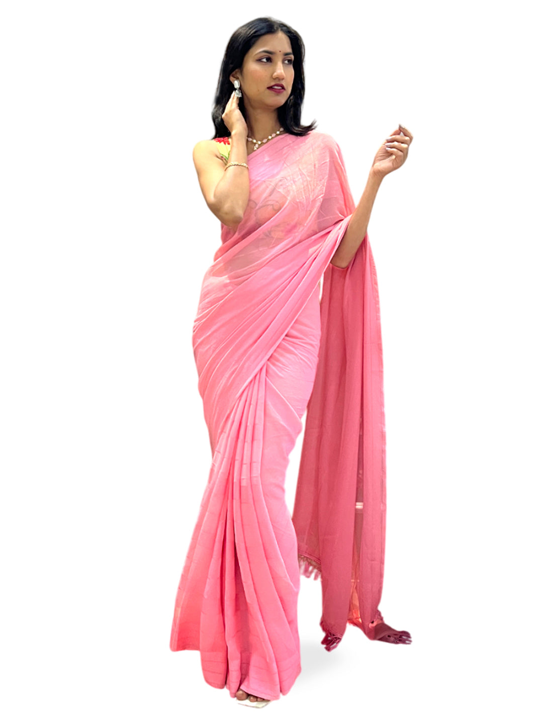 Solid Chiffon Saree