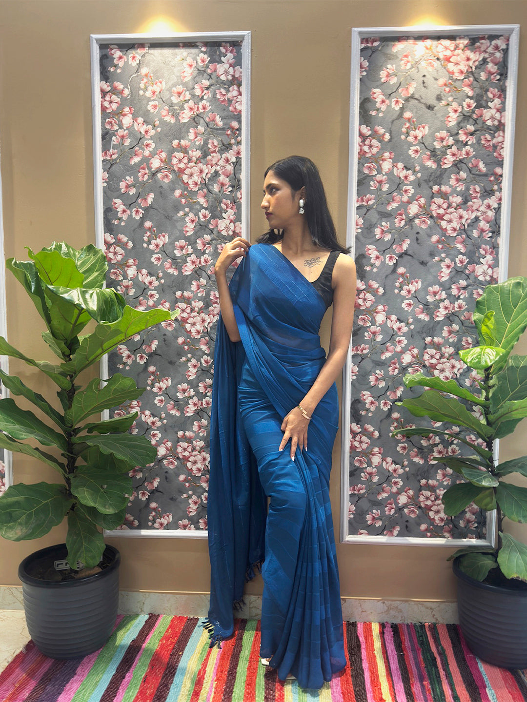 Solid Georgette Saree