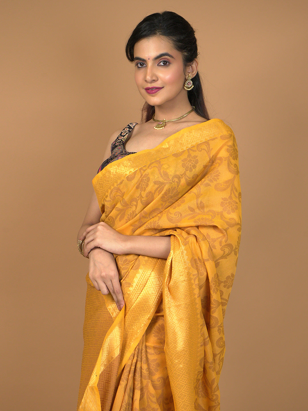 Kota Semi Cotton Geometric Saree