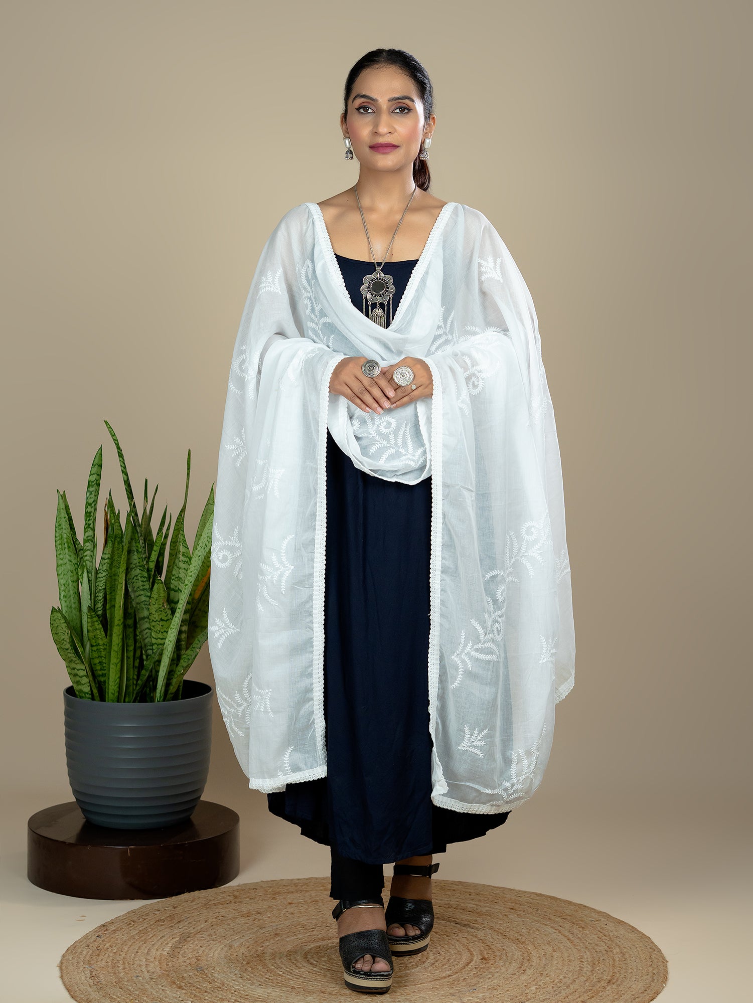 Embroidered Cotton Dupatta