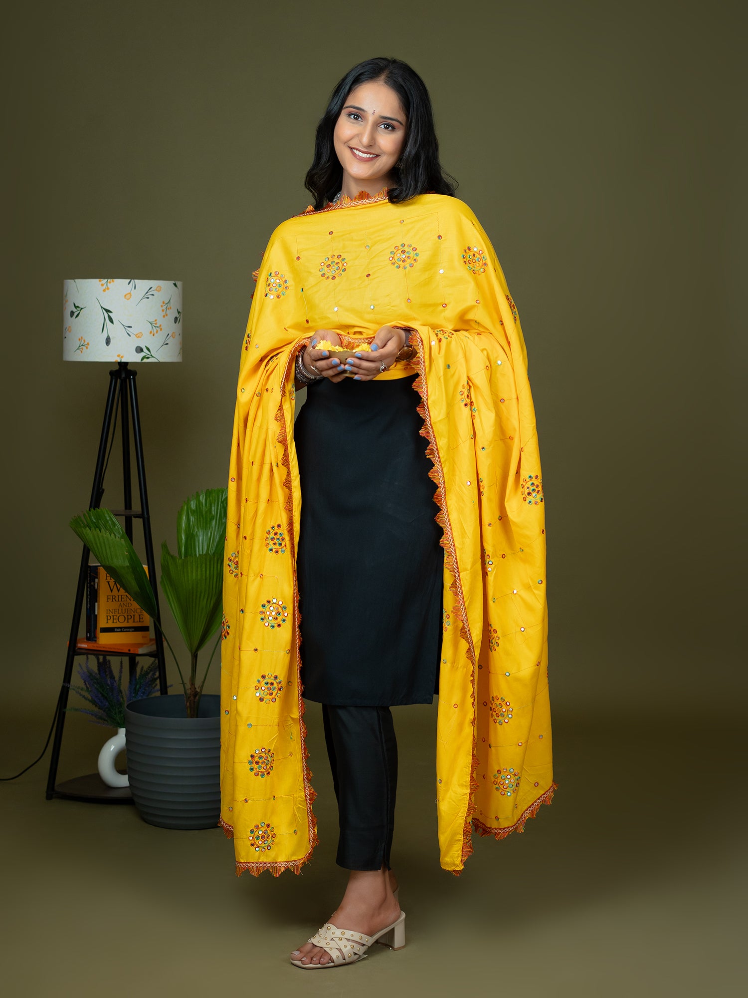Yellow Viscose Rayon Dupatta