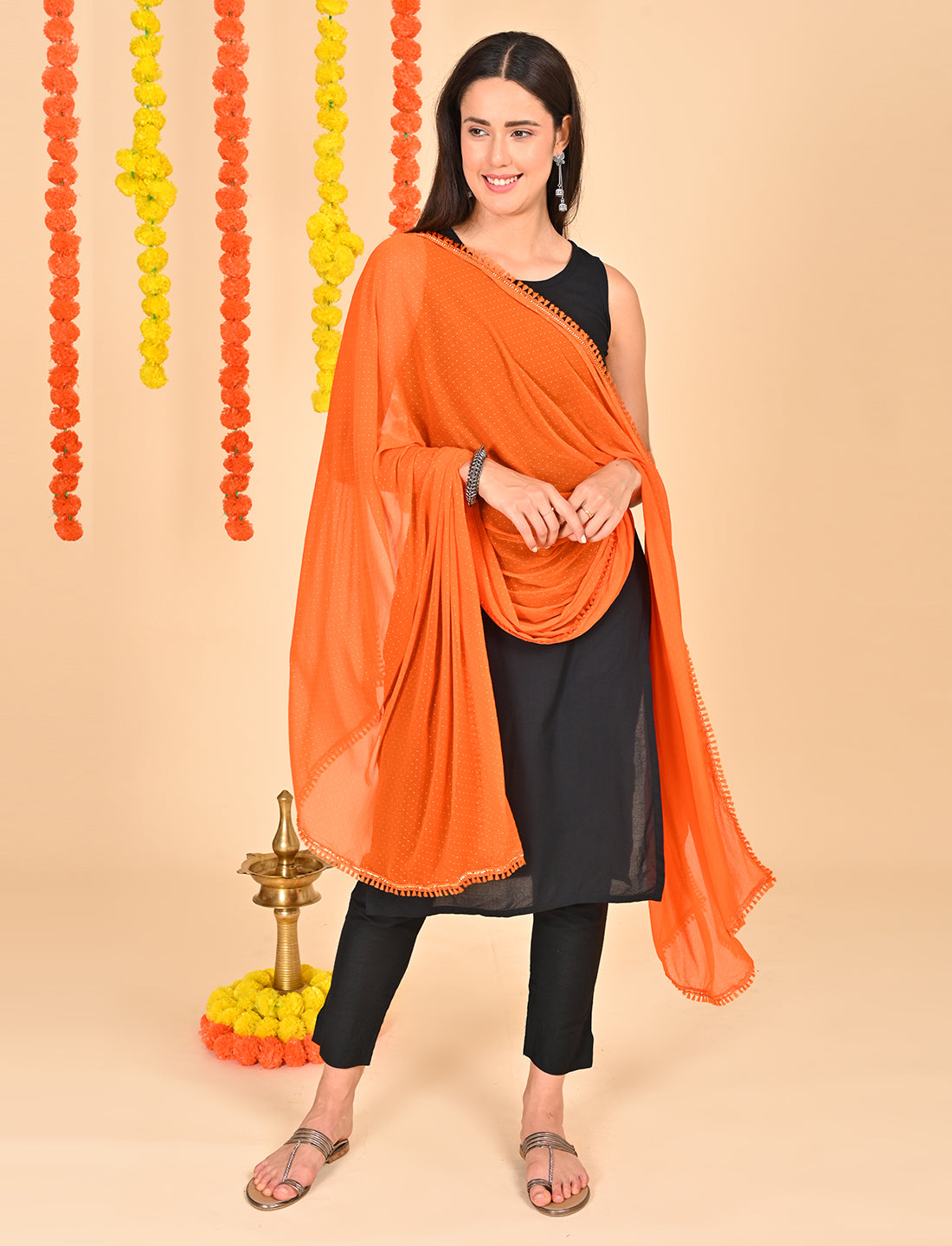 Ditsy Dots Chiffon Dupatta