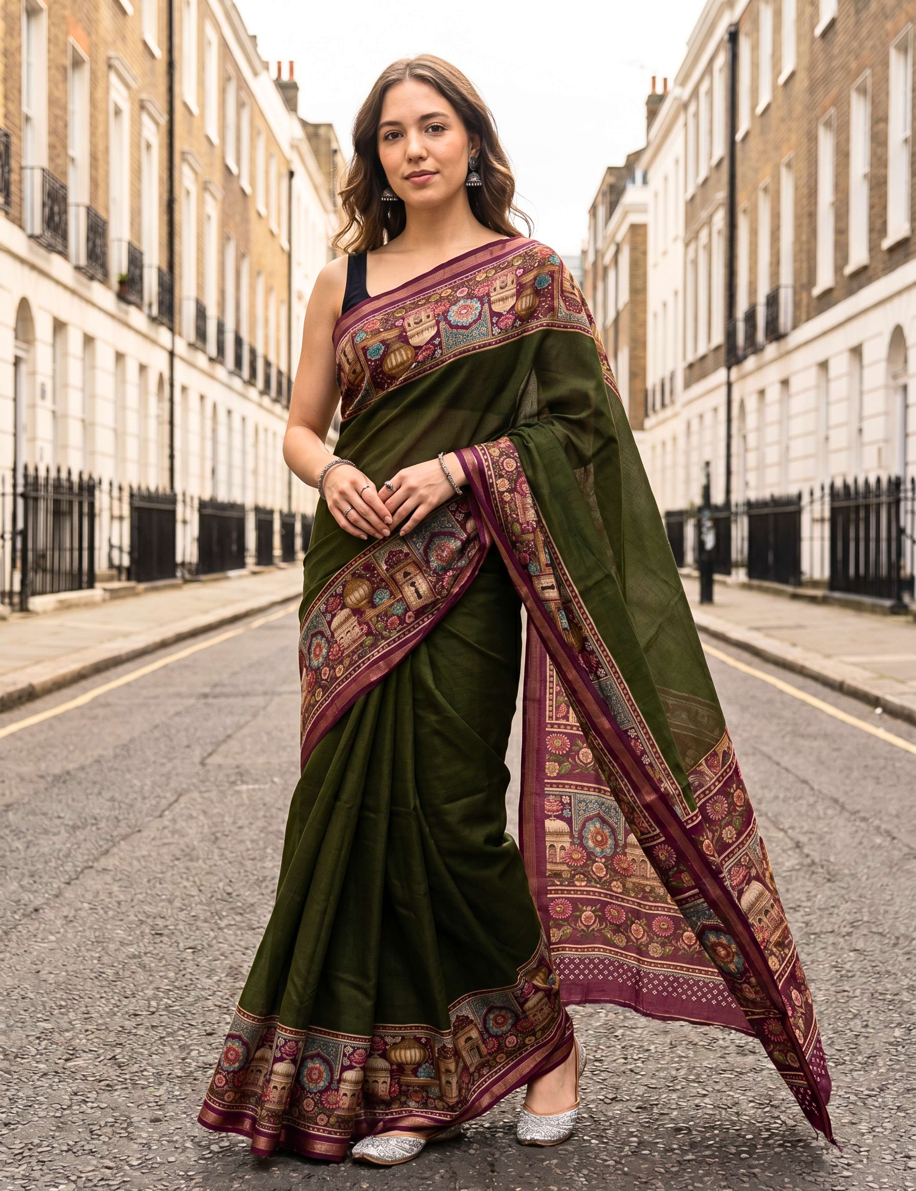 Solid Viscose Cotton Saree