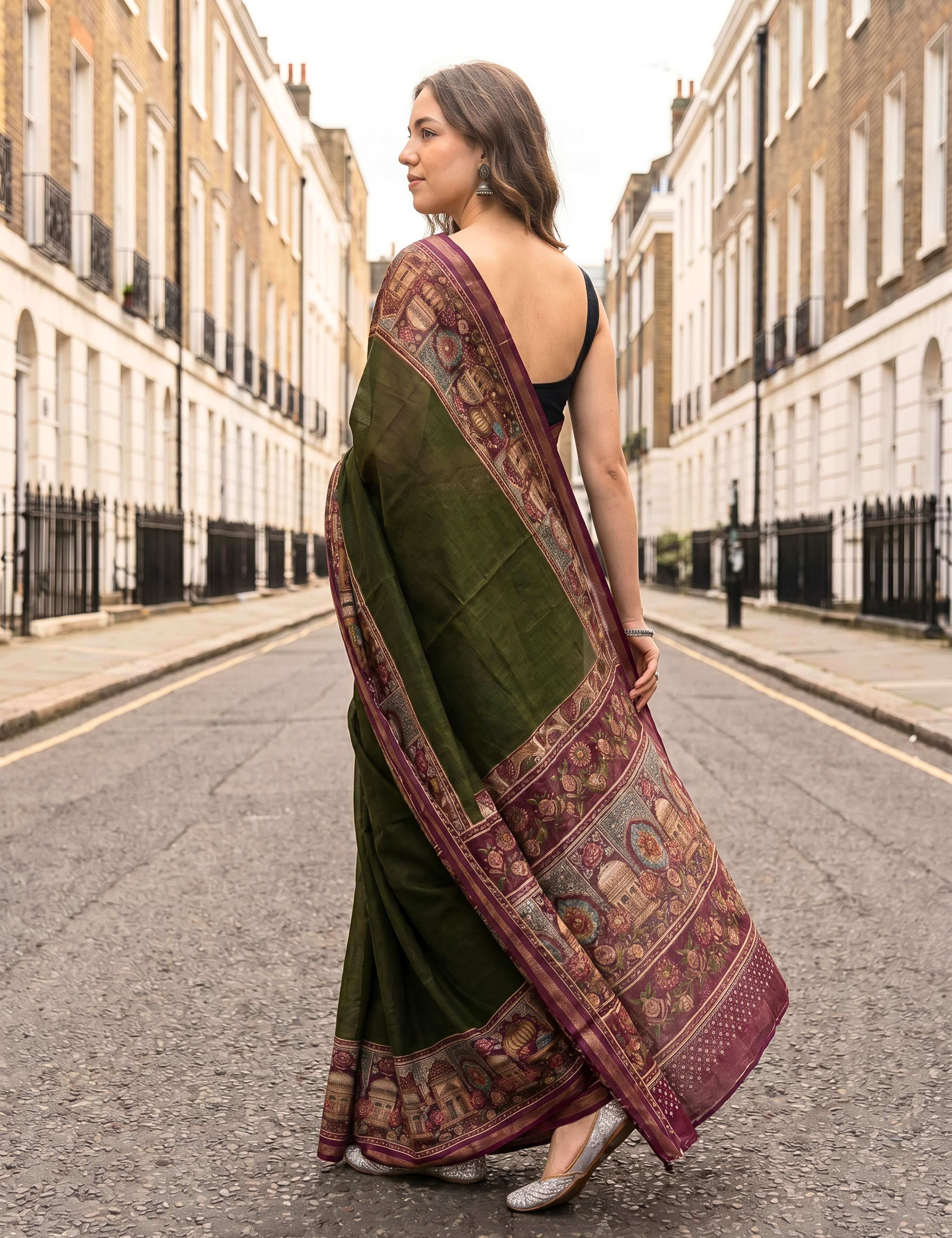 Solid Viscose Cotton Saree