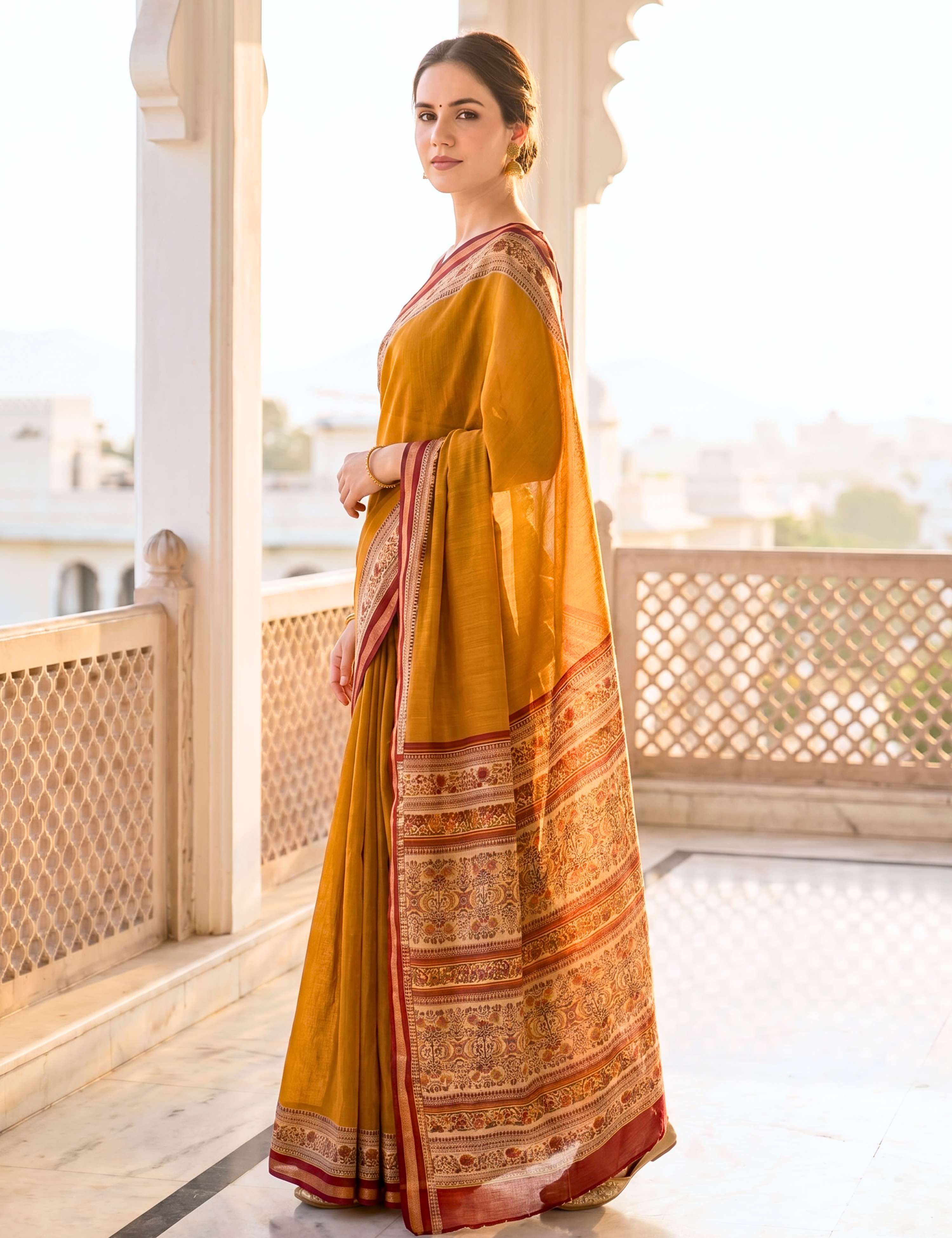 Solid Viscose Cotton Saree