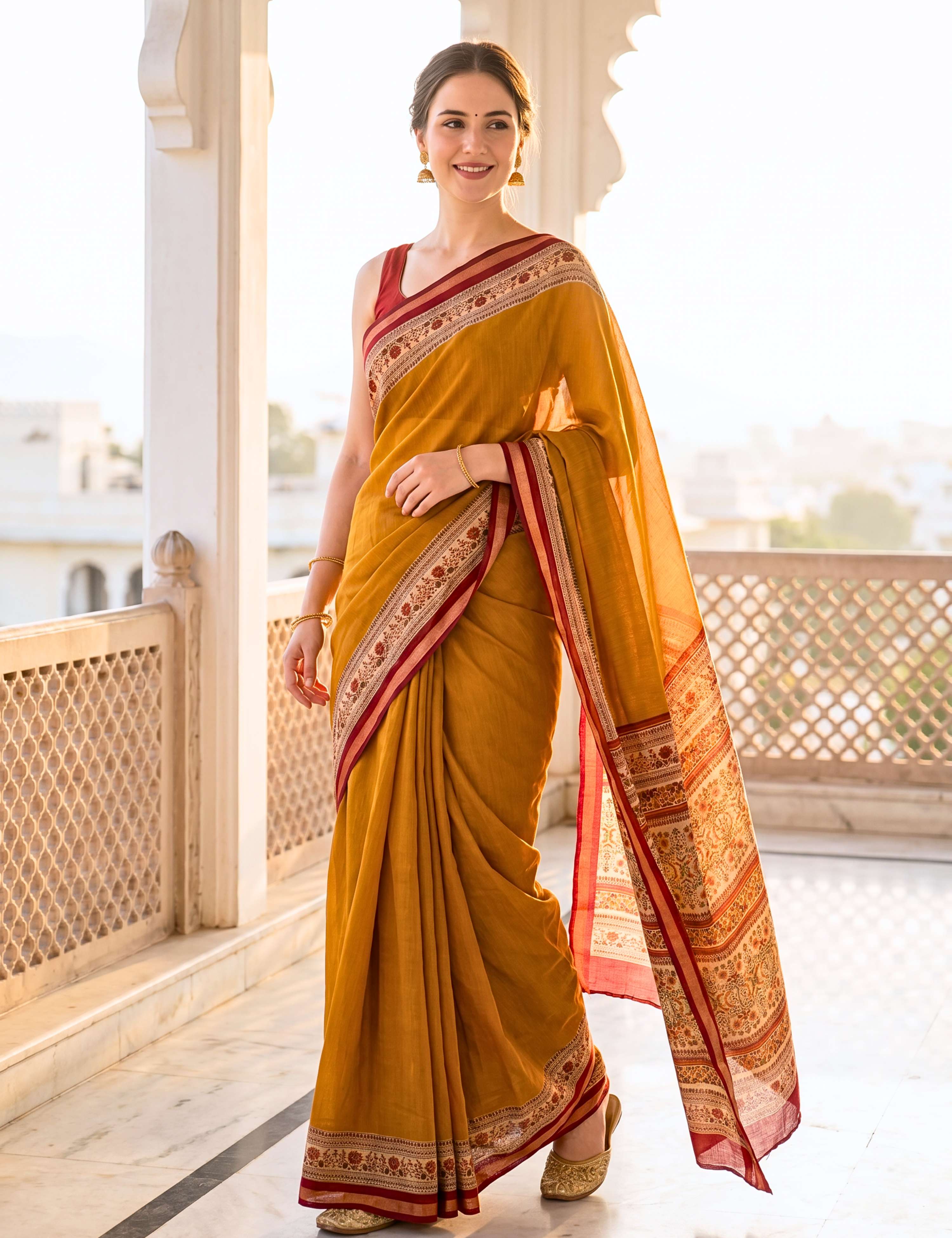 Solid Viscose Cotton Saree