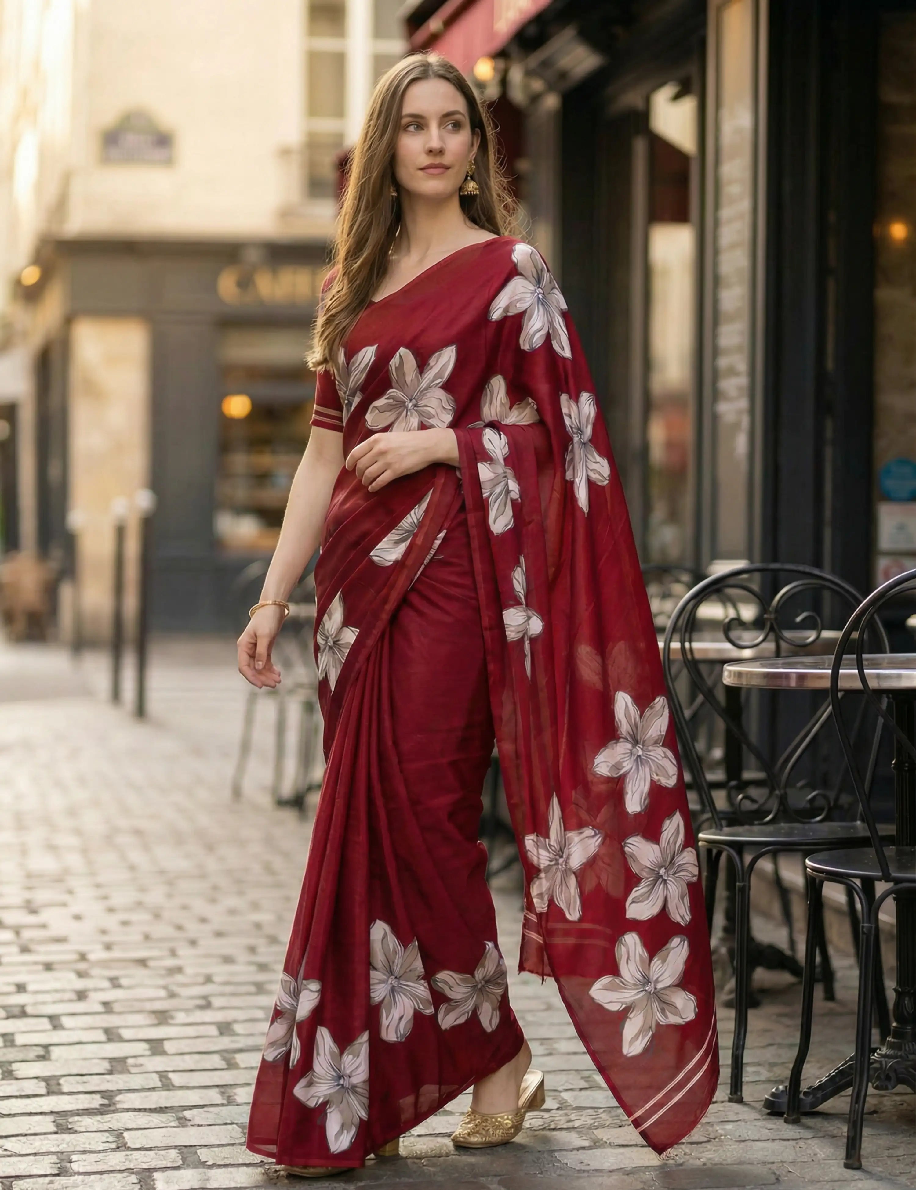 Solid Crepe Silk Saree