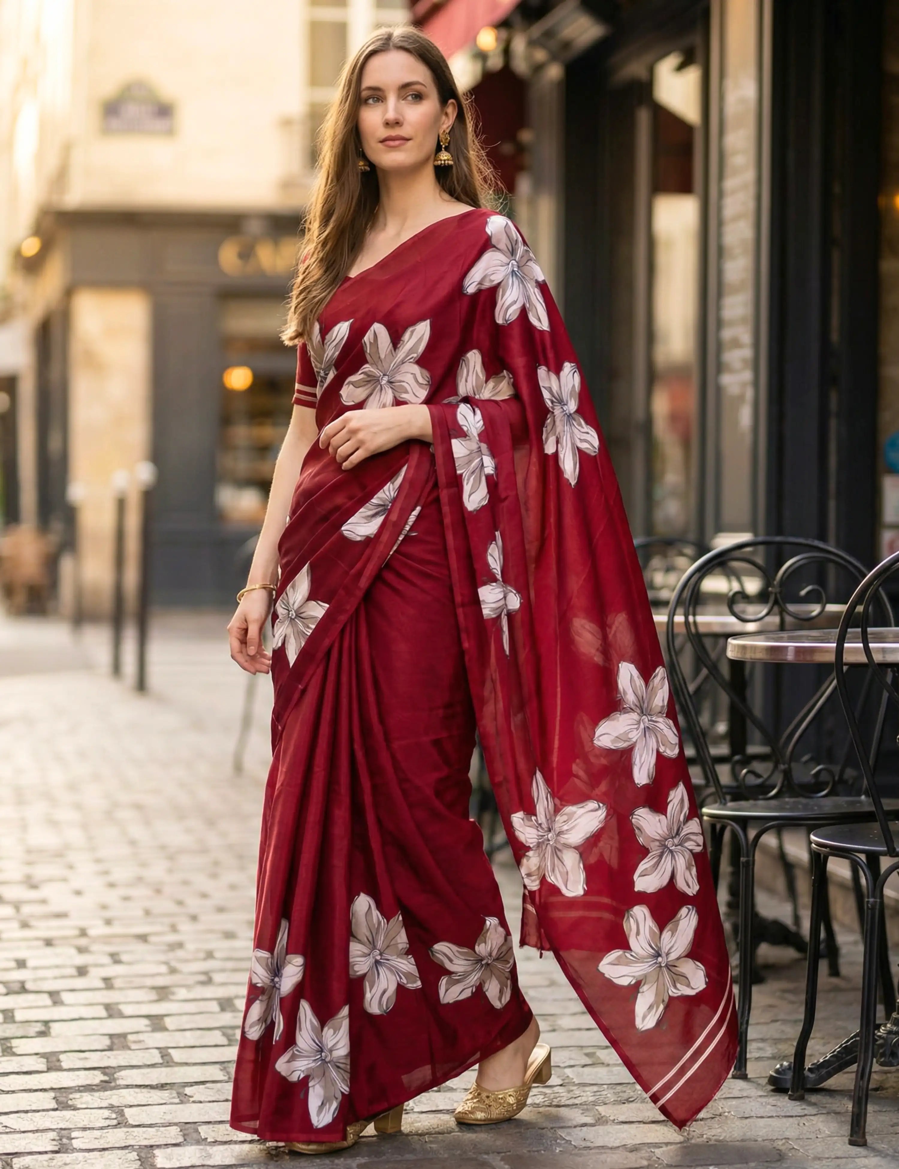 Solid Crepe Silk Saree