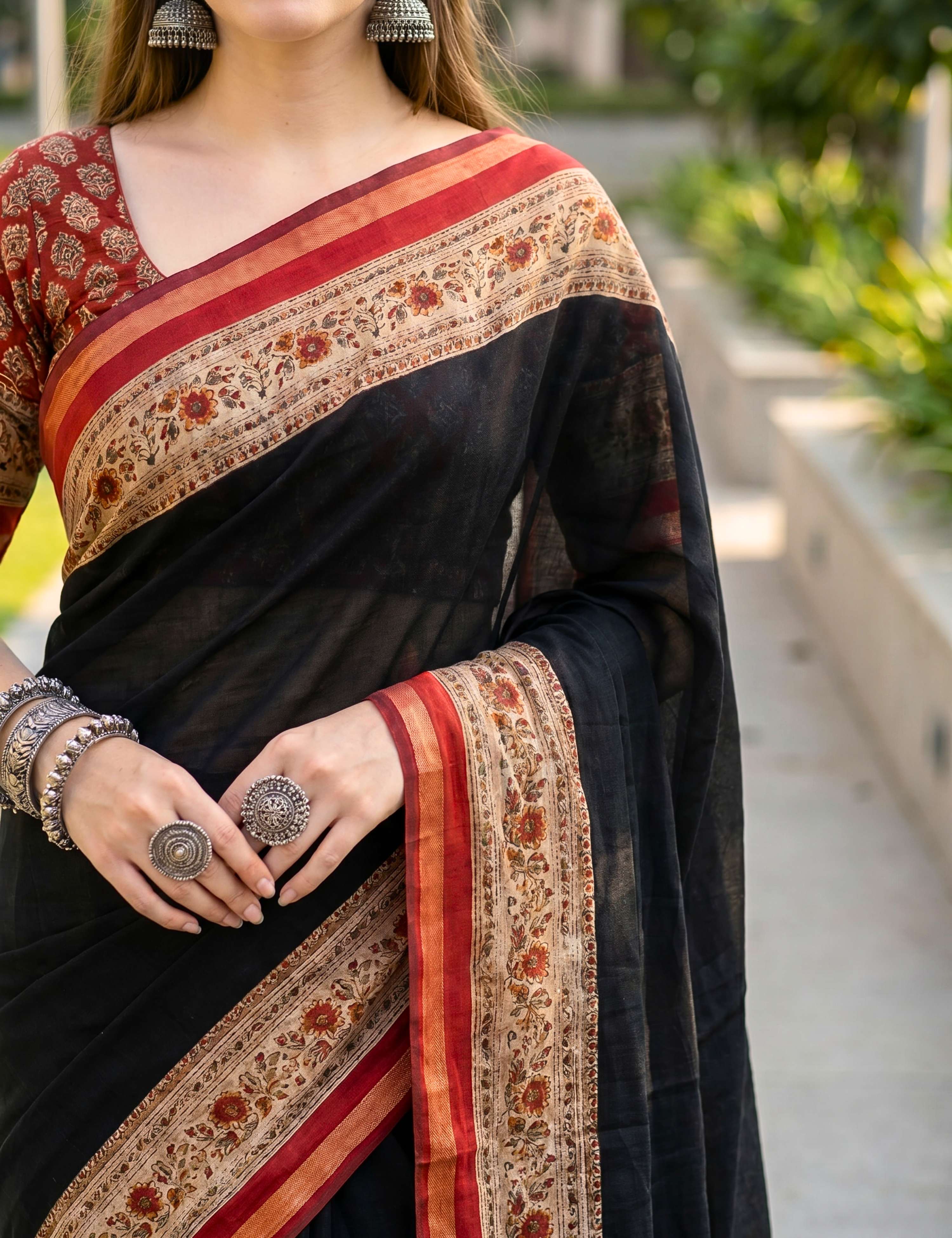 Solid Viscose Cotton Saree