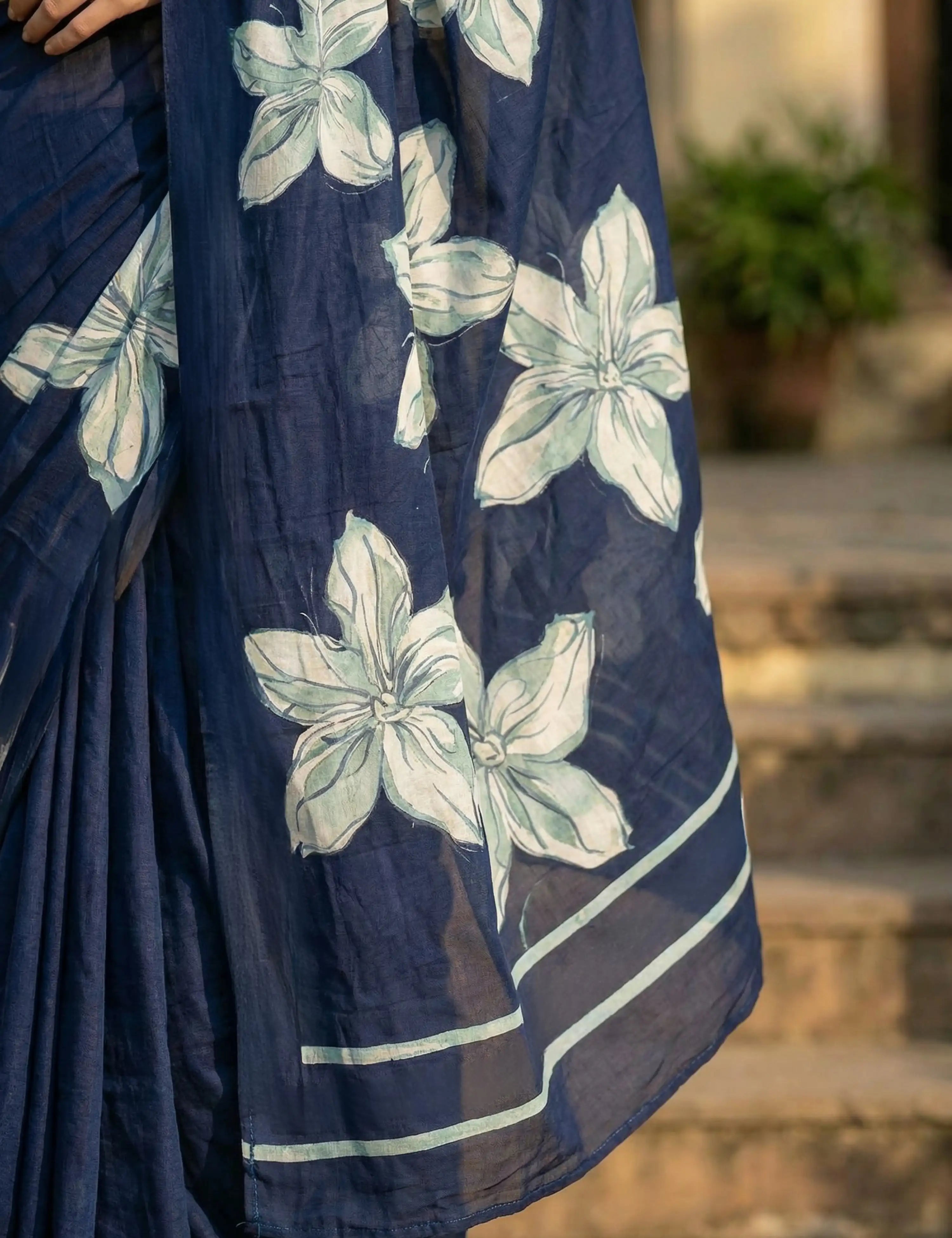 Solid Crepe Silk Saree