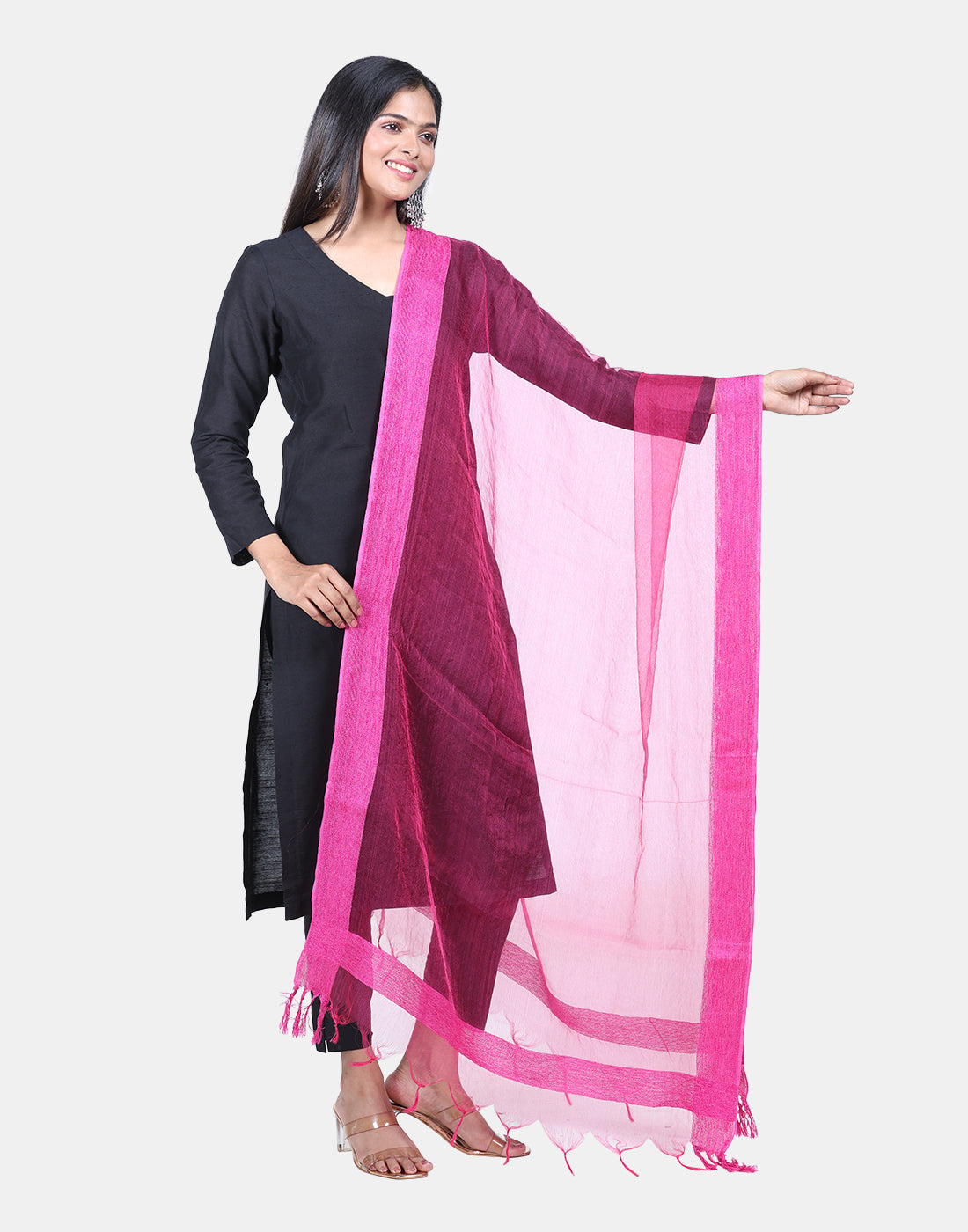 Solid Bhagalpuri Silk Dupatta