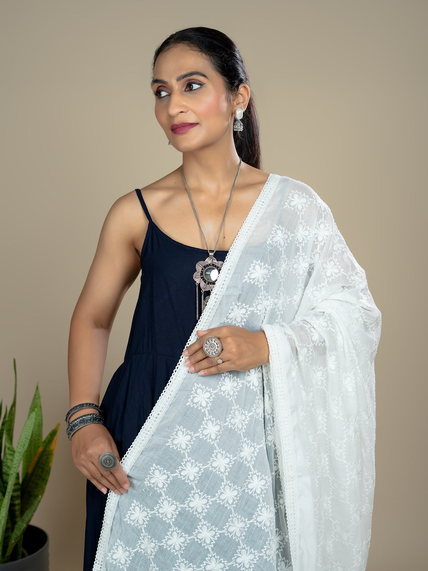 Embroidered Cotton Dupatta