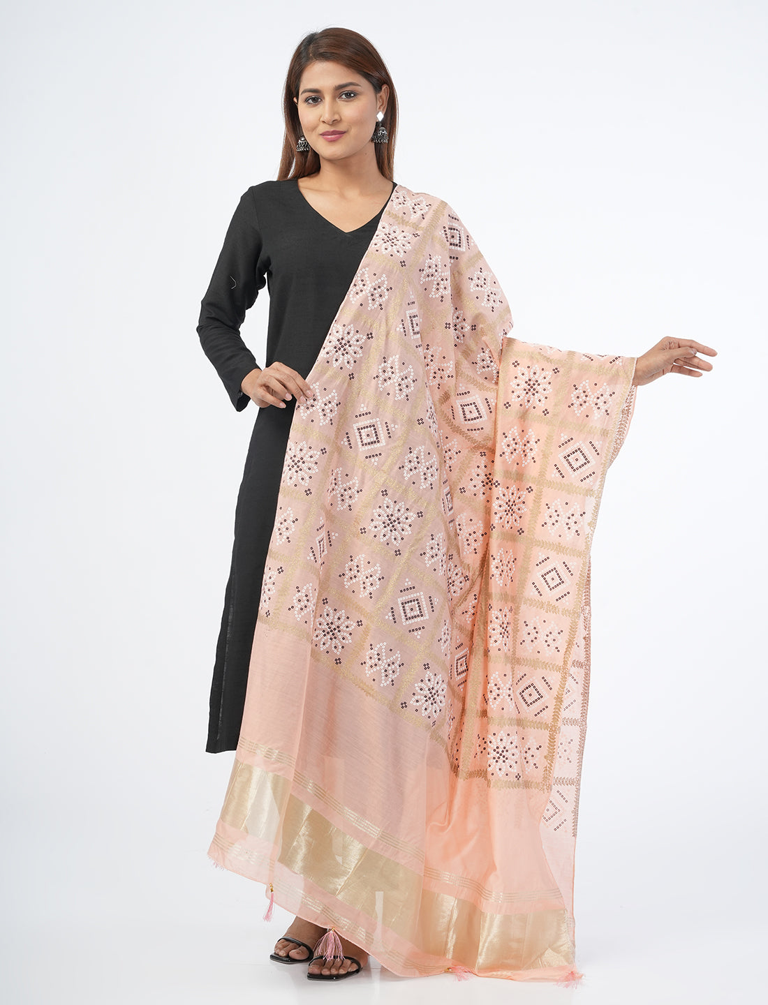 Ghatchola Checks Gaji Silk Dupatta
