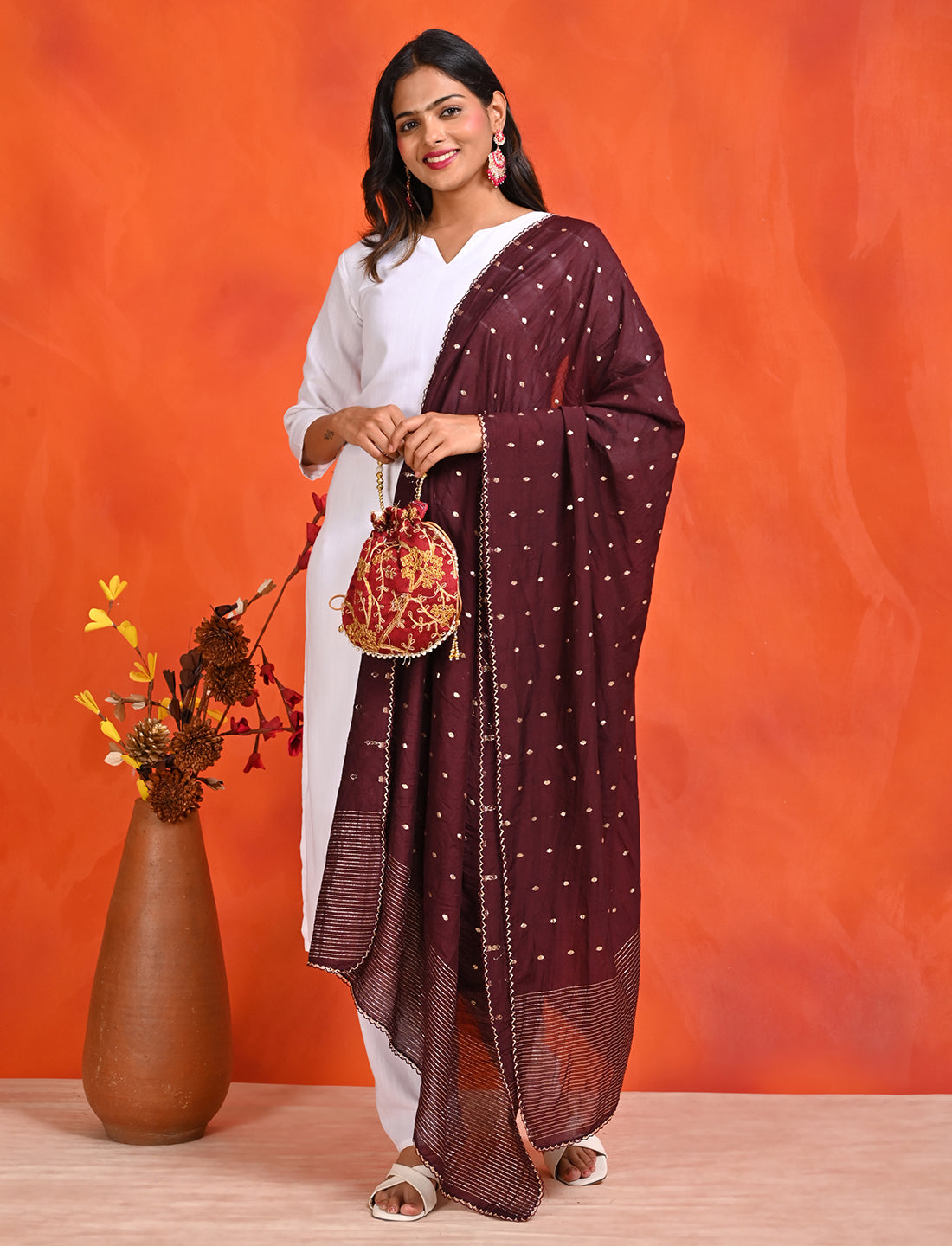 Chanderi Zari weave Dupatta