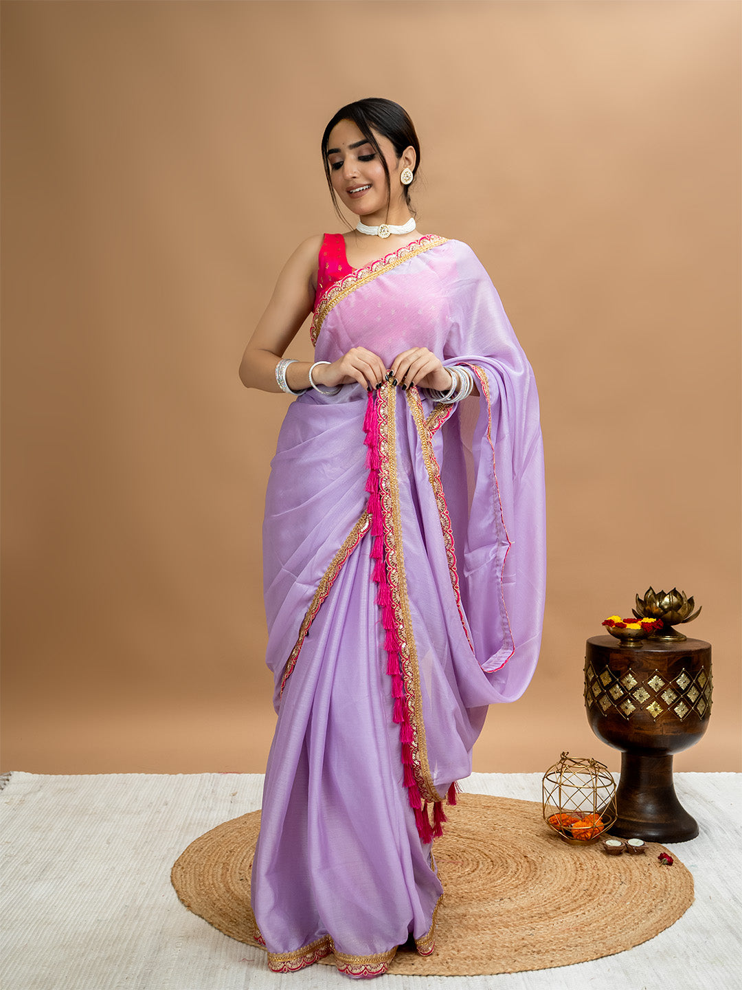 Solid Georgette Saree