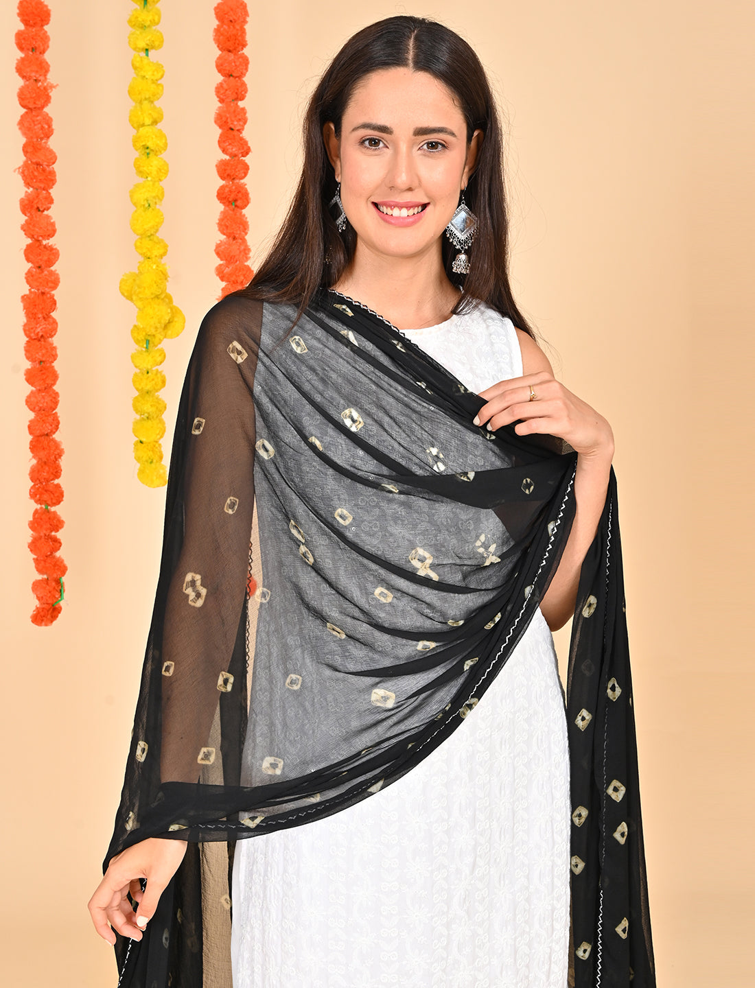 Tie-Dye Bandhej Chiffon Dupatta