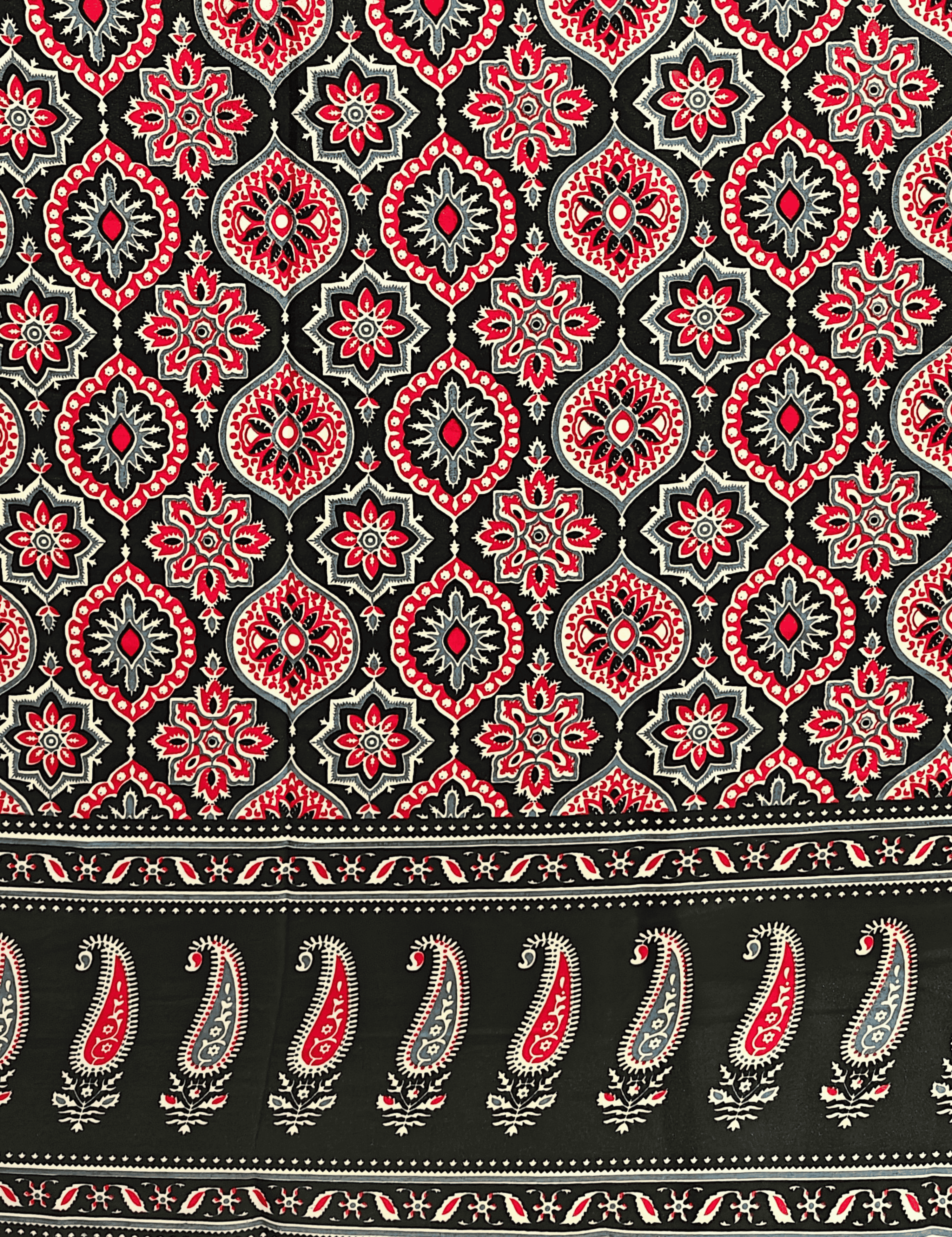 Ajrakh Crepe Silk Saree