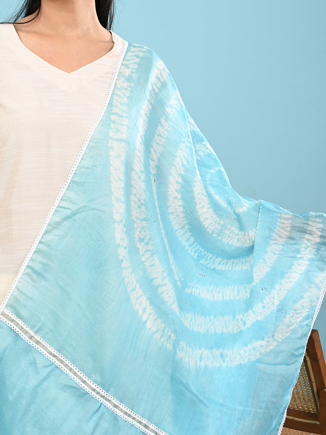 Shibori Chanderi Silk Dupatta