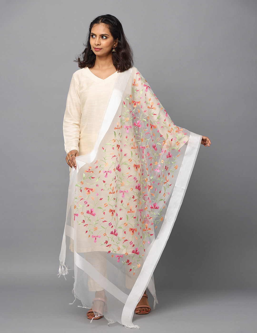 Floral Chiffon Dupatta